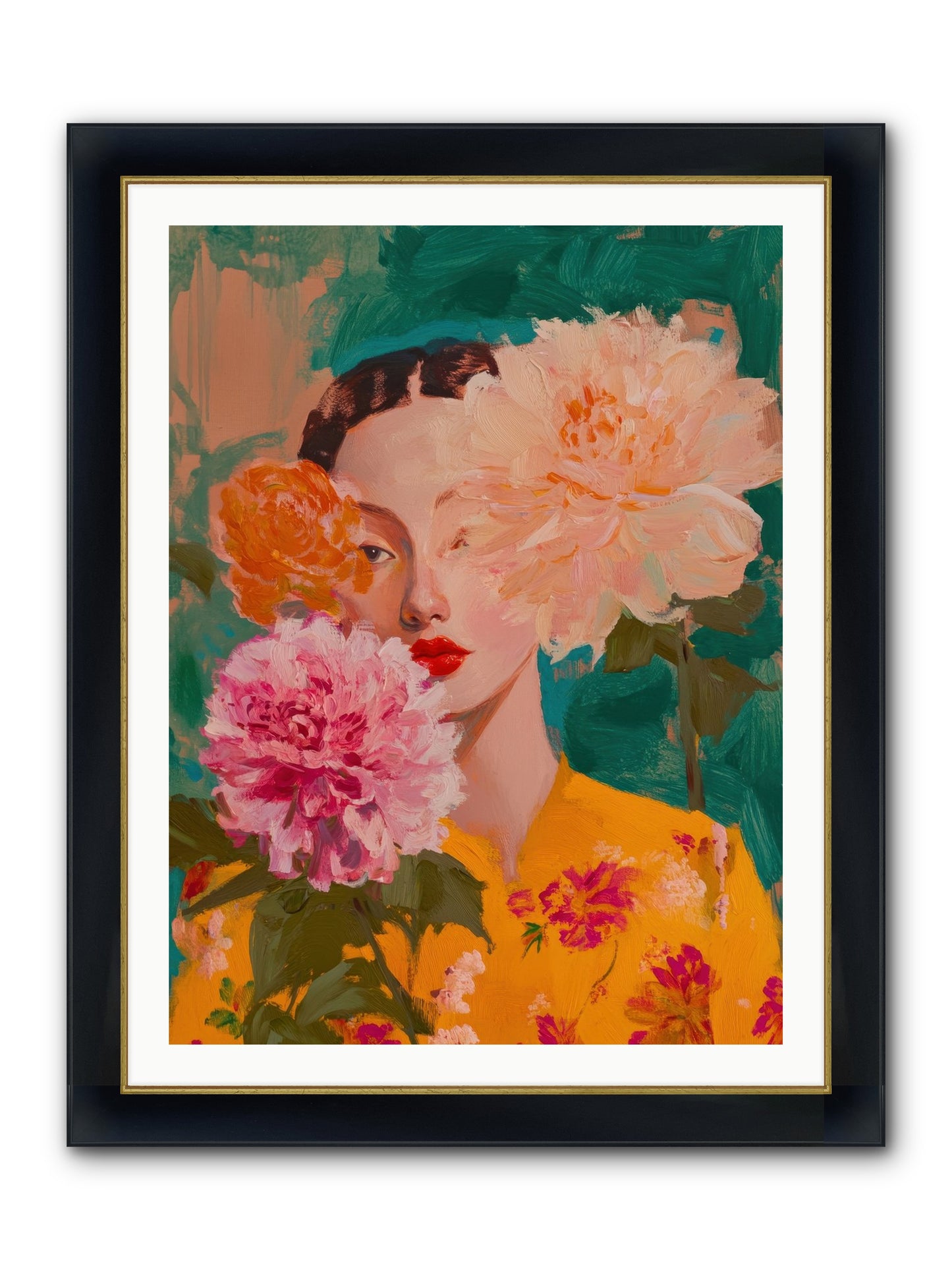 Veiled Presence Framed Print - Wide Black w/Gold 30x40