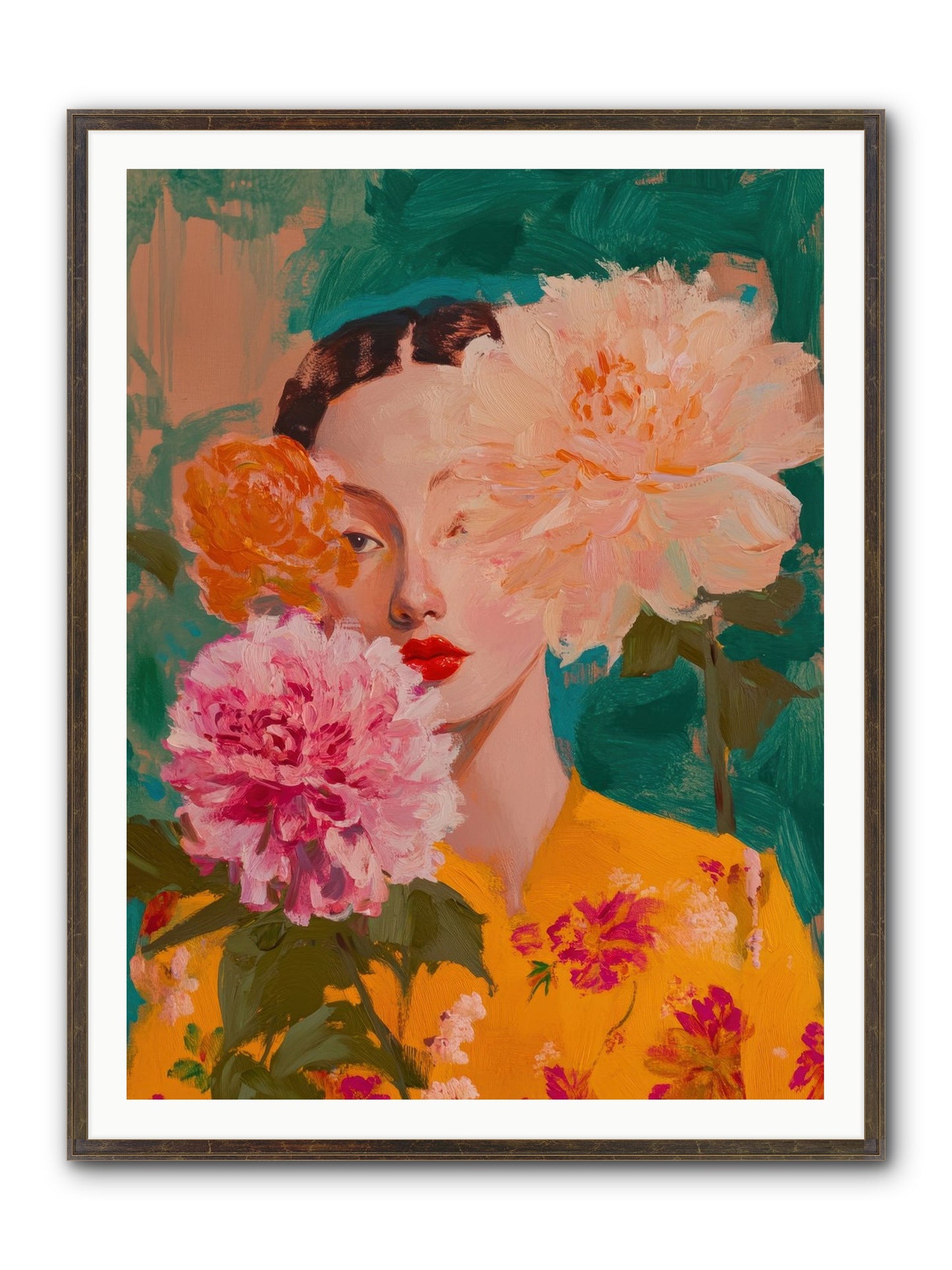 Veiled Presence Framed Print - Slimwoods Black/Gold 36x48