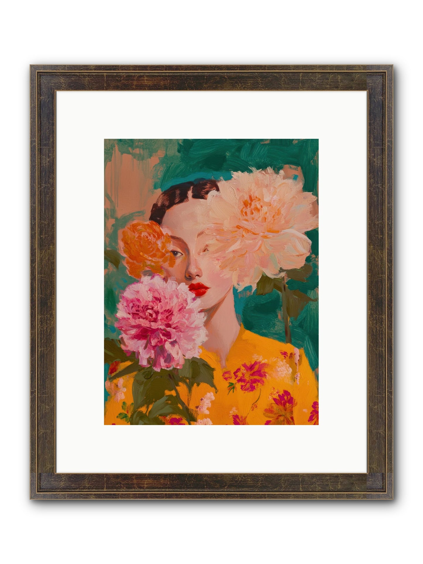 Veiled Presence Framed Print - Slimwoods Black/Gold 9x12