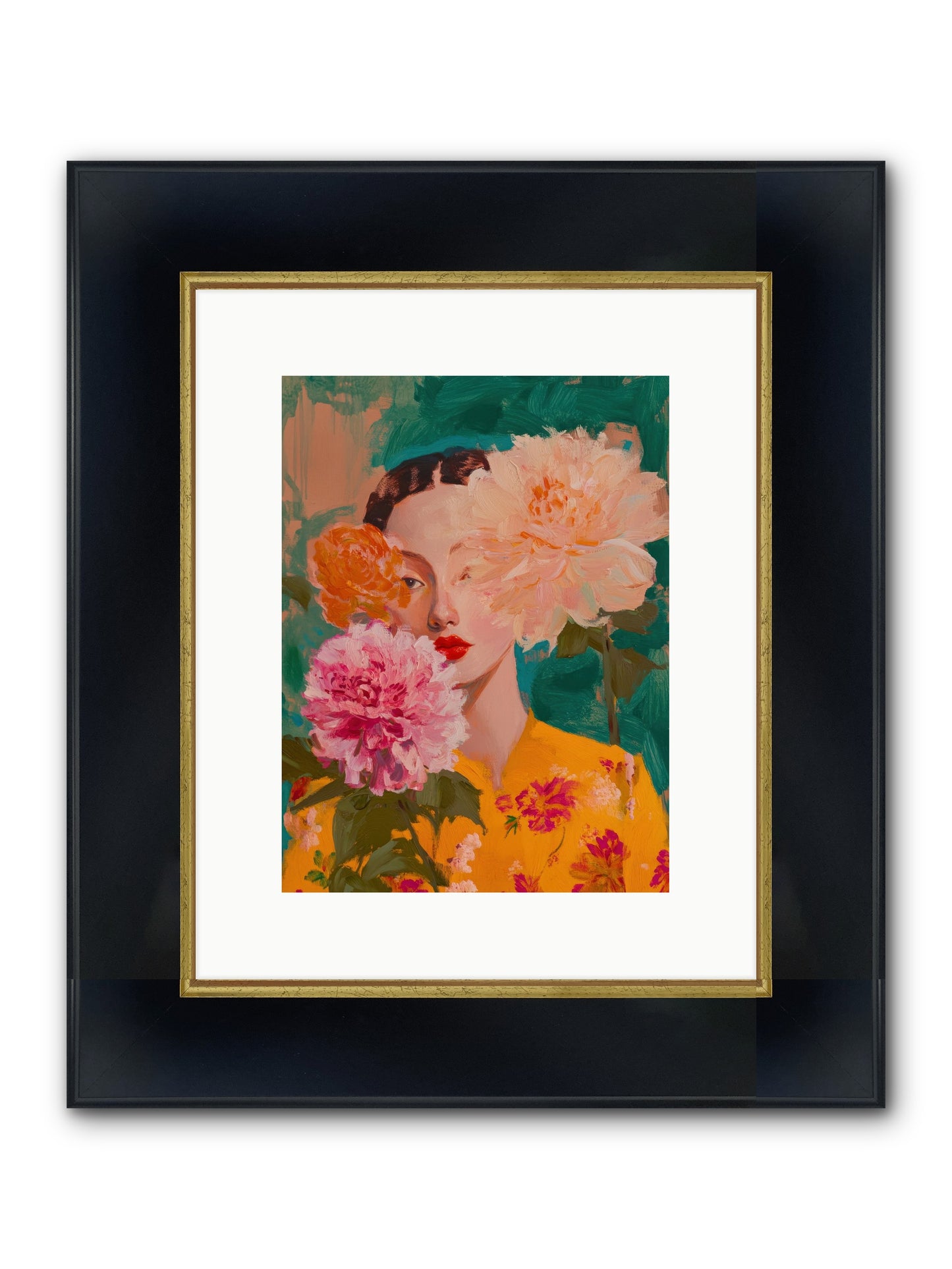 Veiled Presence Framed Print - Wide Black w/Gold 9x12