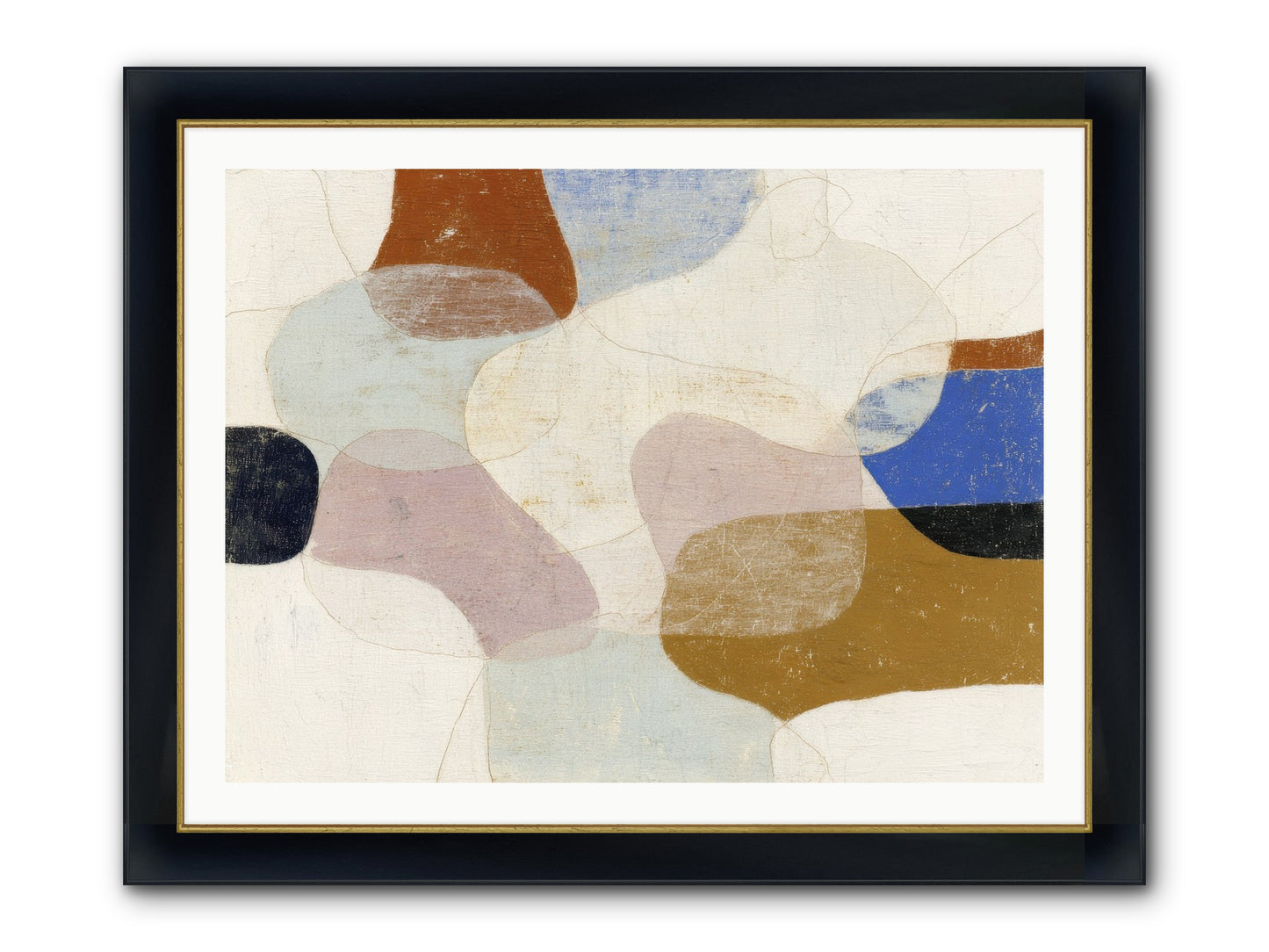 Vellum Framed Print - Wide Black w/Gold 40x30