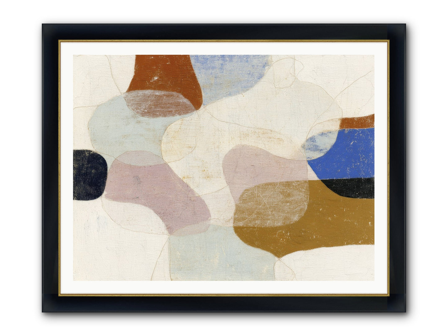 Vellum Framed Print - Wide Black w/Gold 48x36