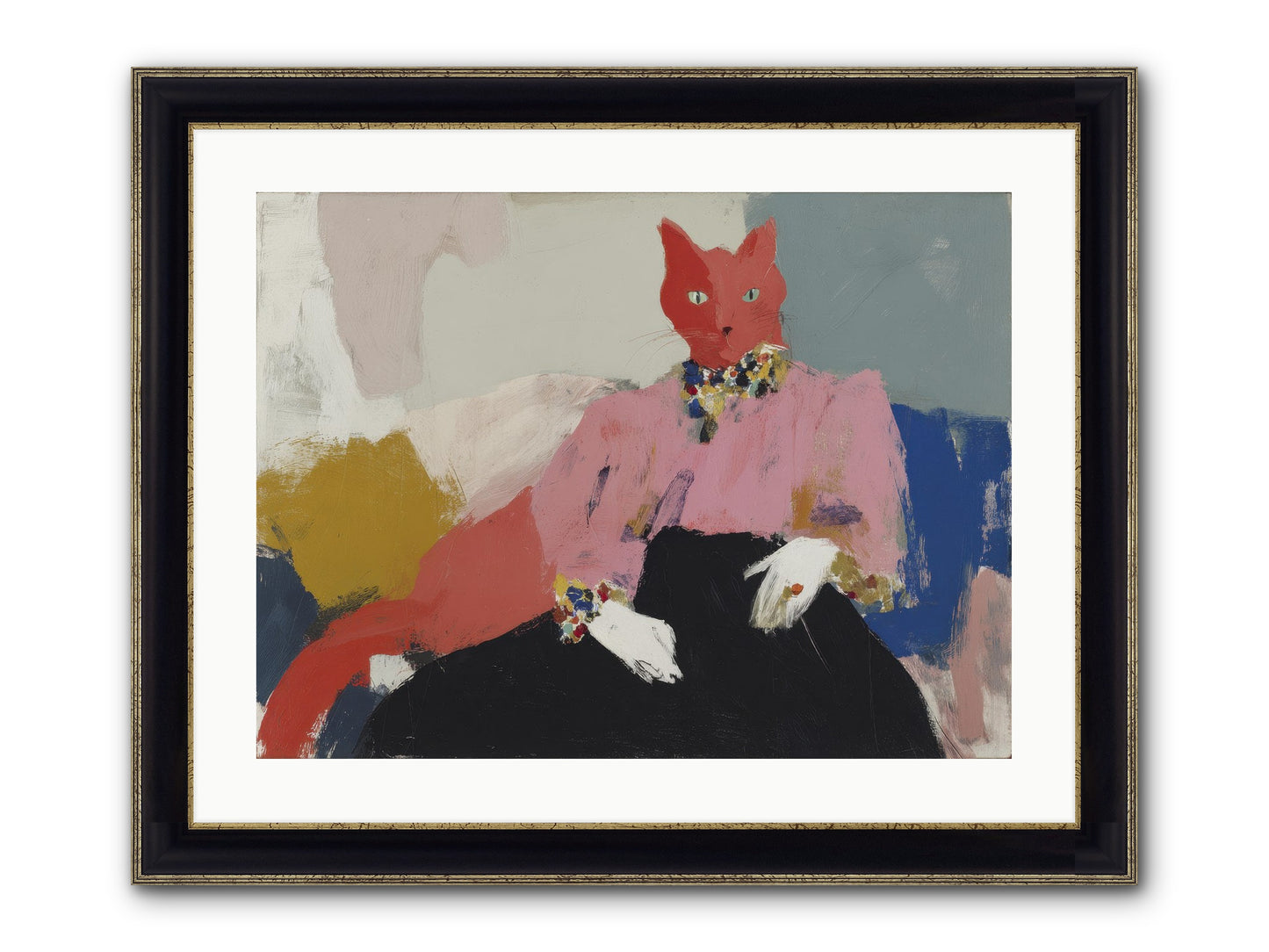 Velvet Afternoon Framed Print - Black & Gold 24x18