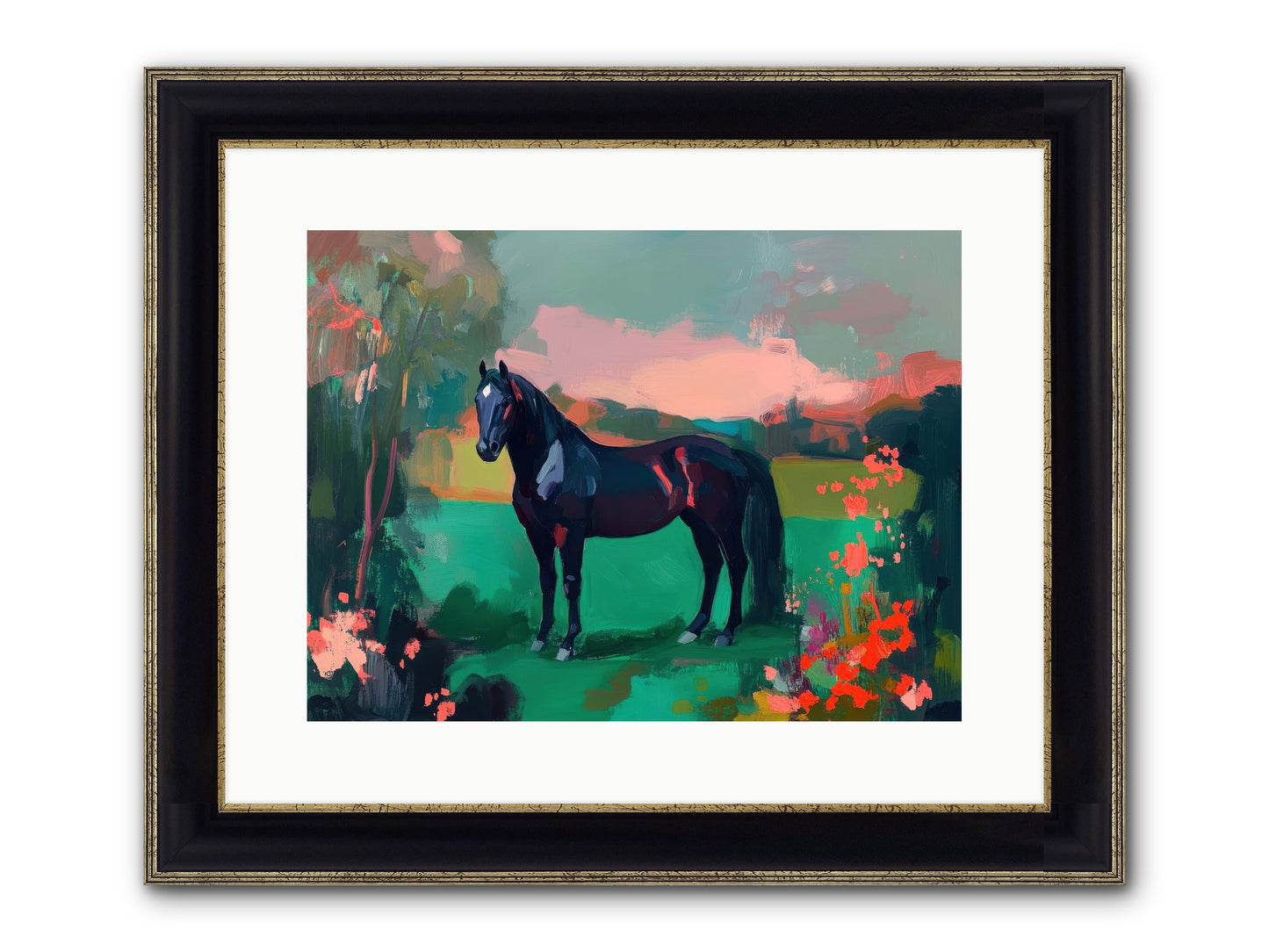 Velvet Chapter Framed Print - Black & Gold 16x12