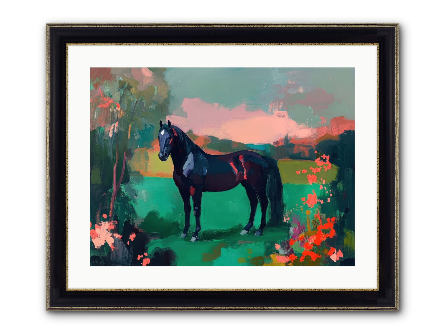 Velvet Chapter Framed Print - Black & Gold 24x18