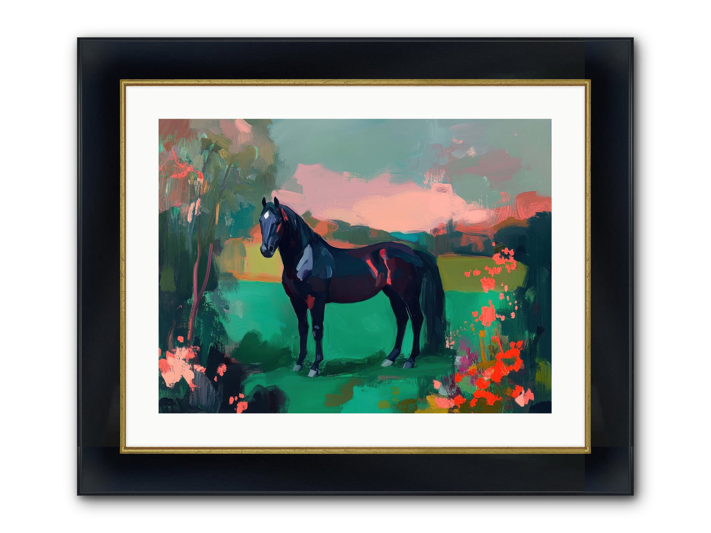 Velvet Chapter Framed Print - Wide Black w/Gold 24x18