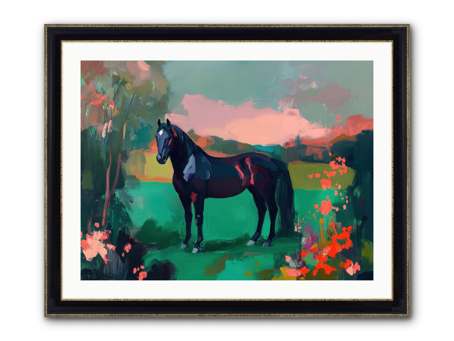 Velvet Chapter Framed Print - Black & Gold 32x24