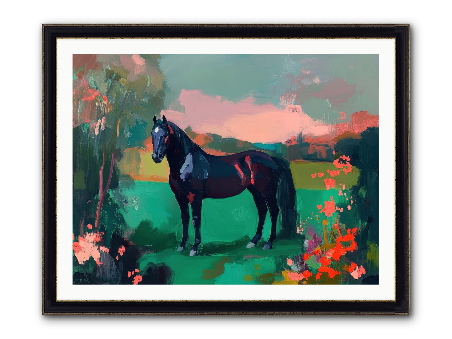 Velvet Chapter Framed Print - Black & Gold 40x30