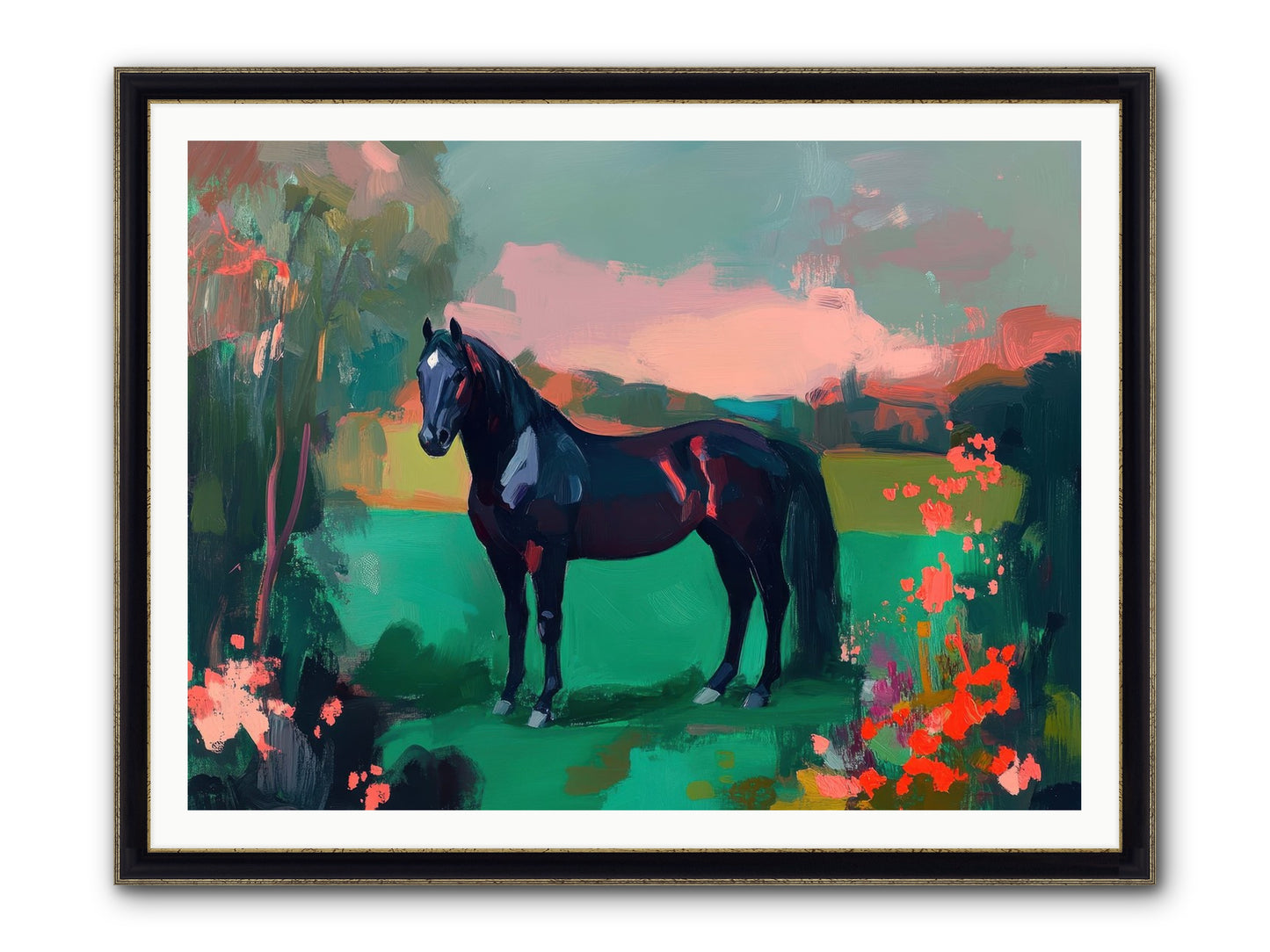 Velvet Chapter Framed Print - Black & Gold 48x36