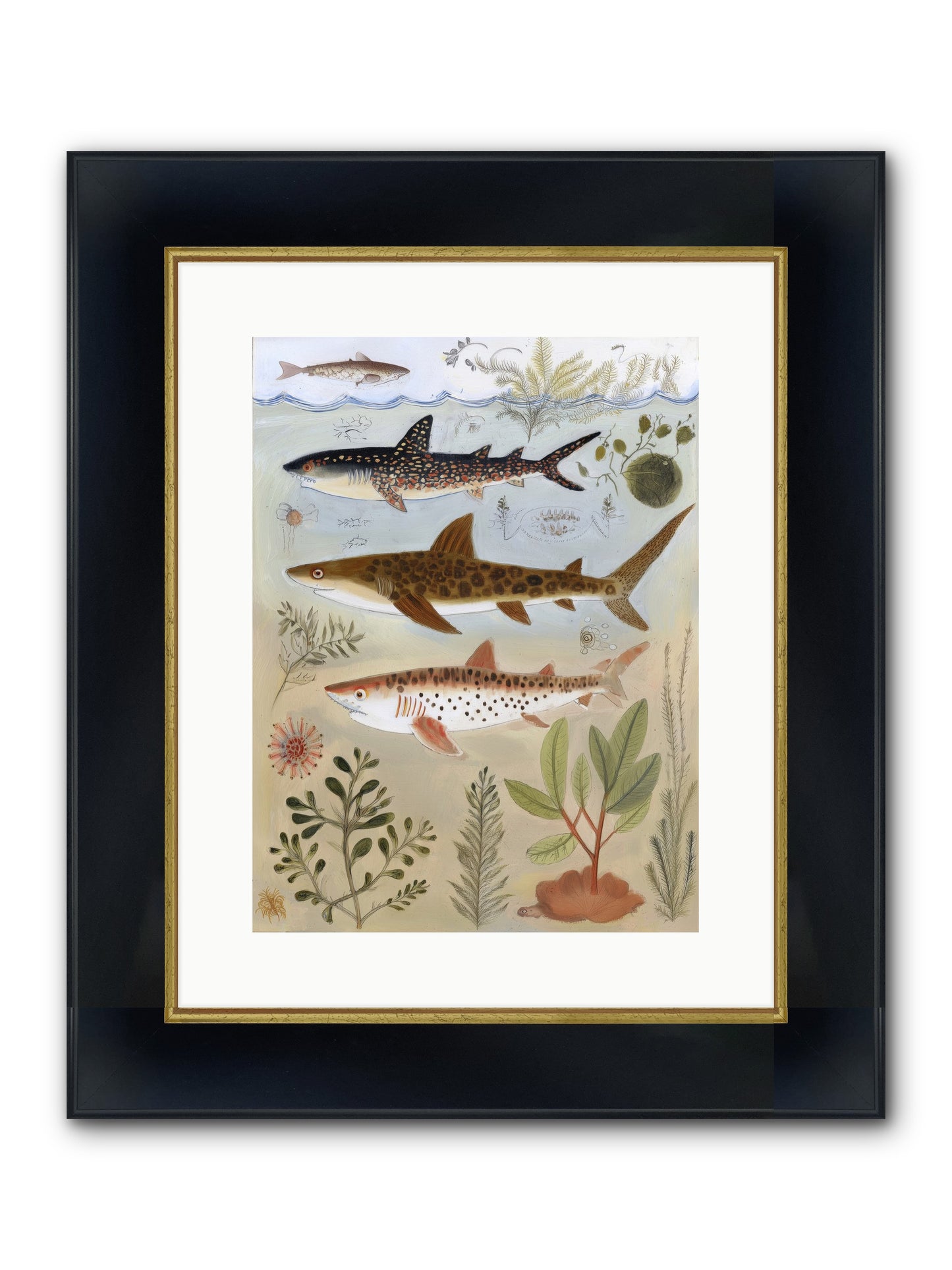 Velvet Depths Framed Print - Wide Black w/Gold 12x16