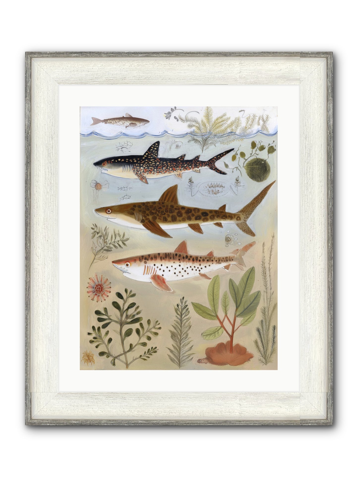 Velvet Depths Framed Print - Driftwood White 18x24