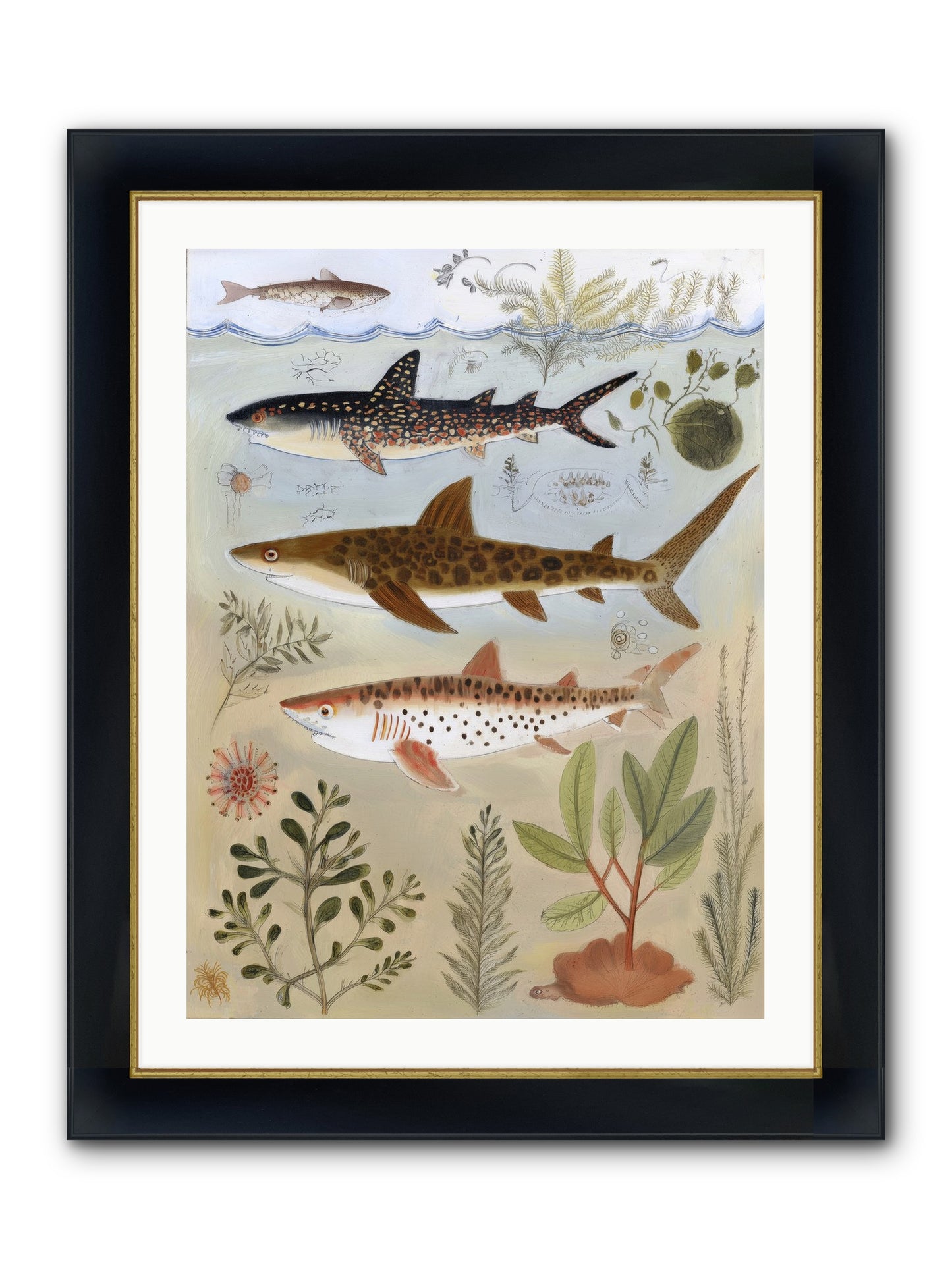 Velvet Depths Framed Print - Wide Black w/Gold 24x32
