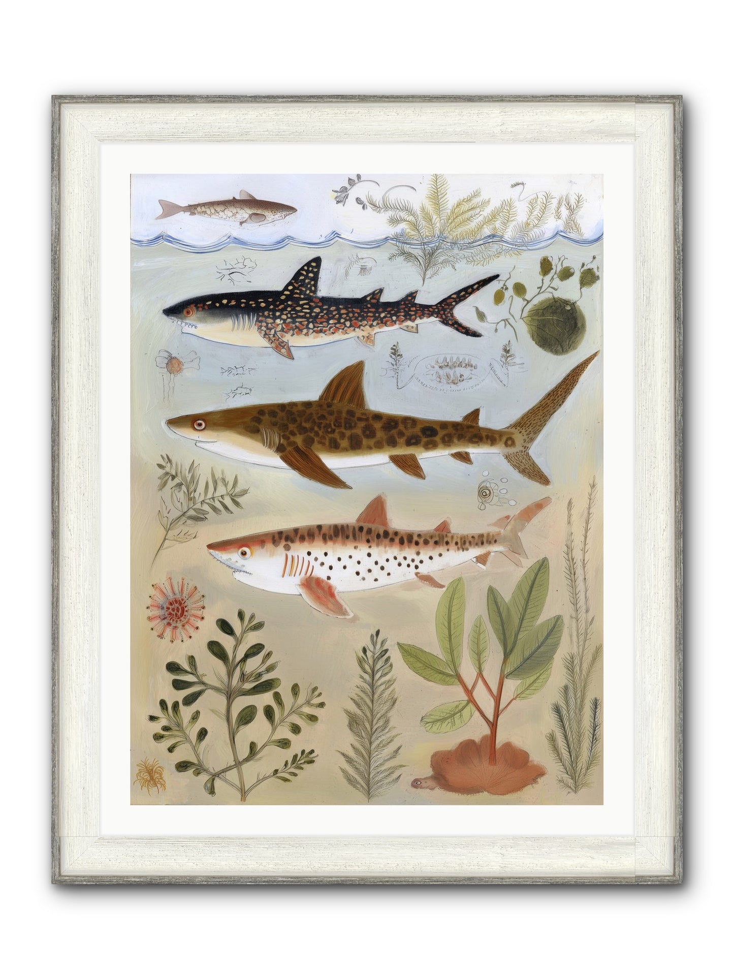 Velvet Depths Framed Print - Driftwood White 30x40