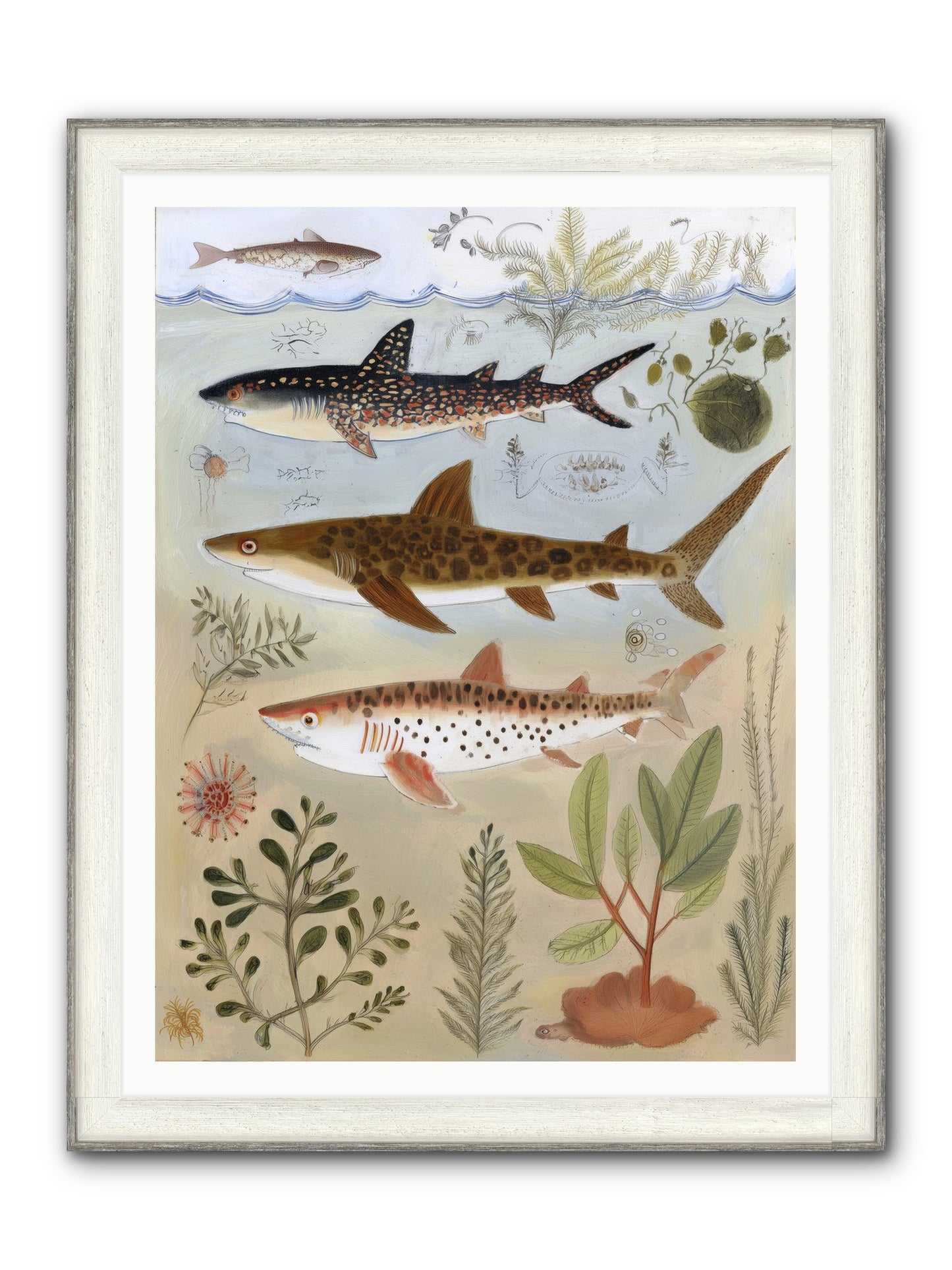 Velvet Depths Framed Print - Driftwood White 36x48
