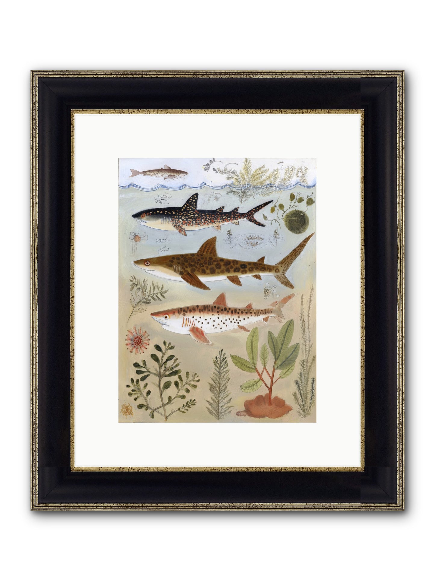 Velvet Depths Framed Print - Black & Gold 9x12