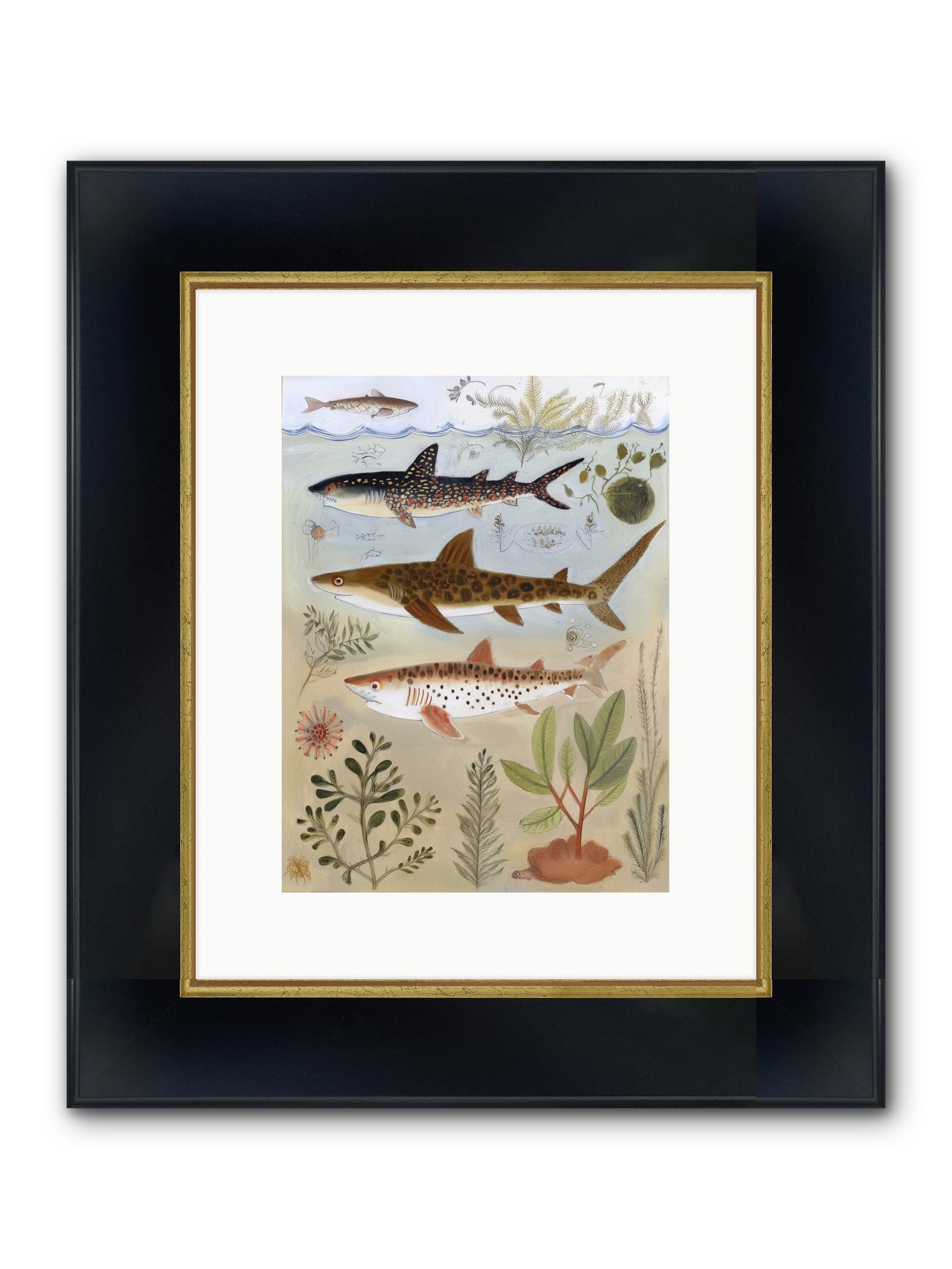 Velvet Depths Framed Print - Wide Black w/Gold 9x12