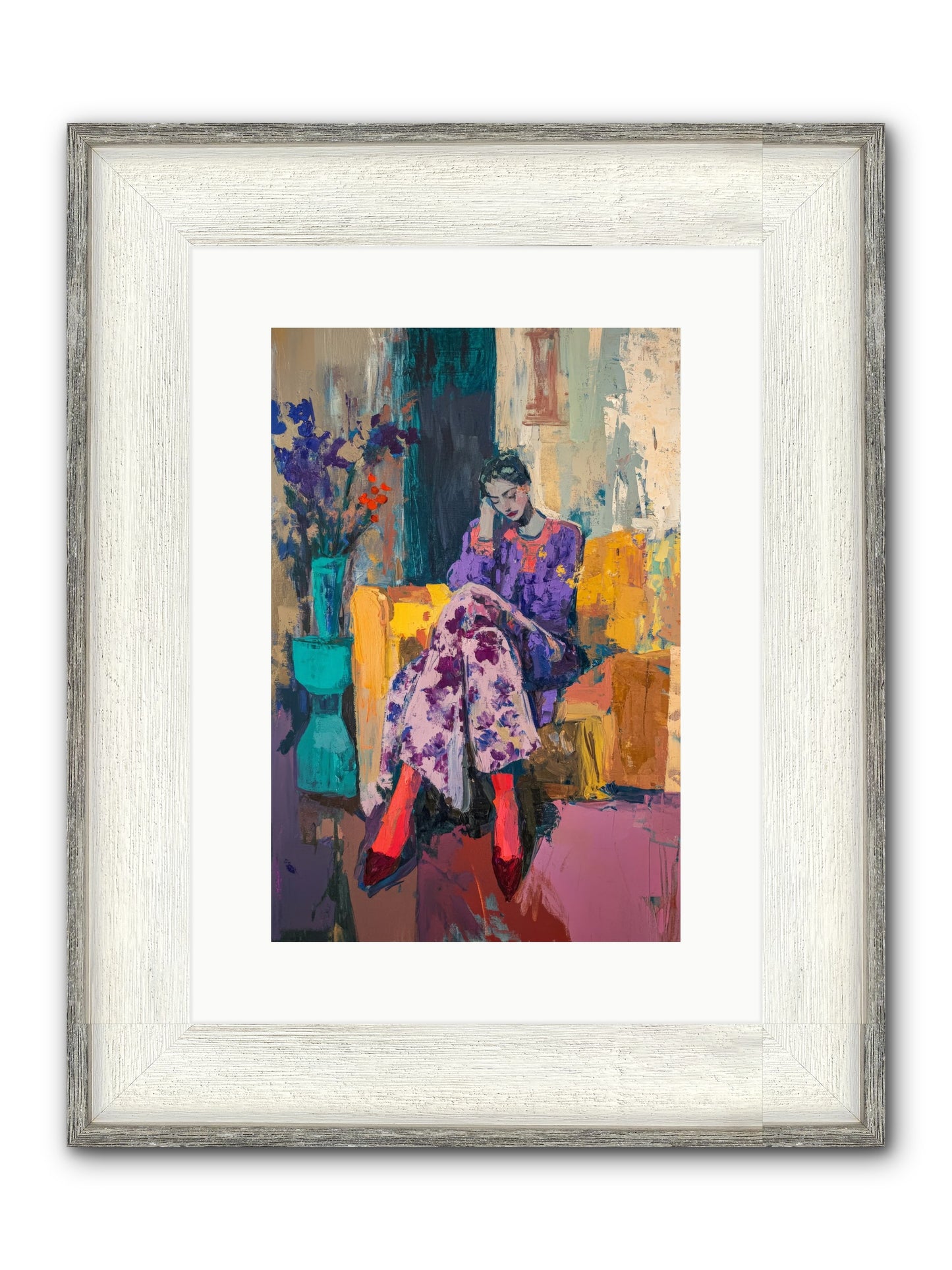 Velvet & Gilt Framed Print - Driftwood White 10x15