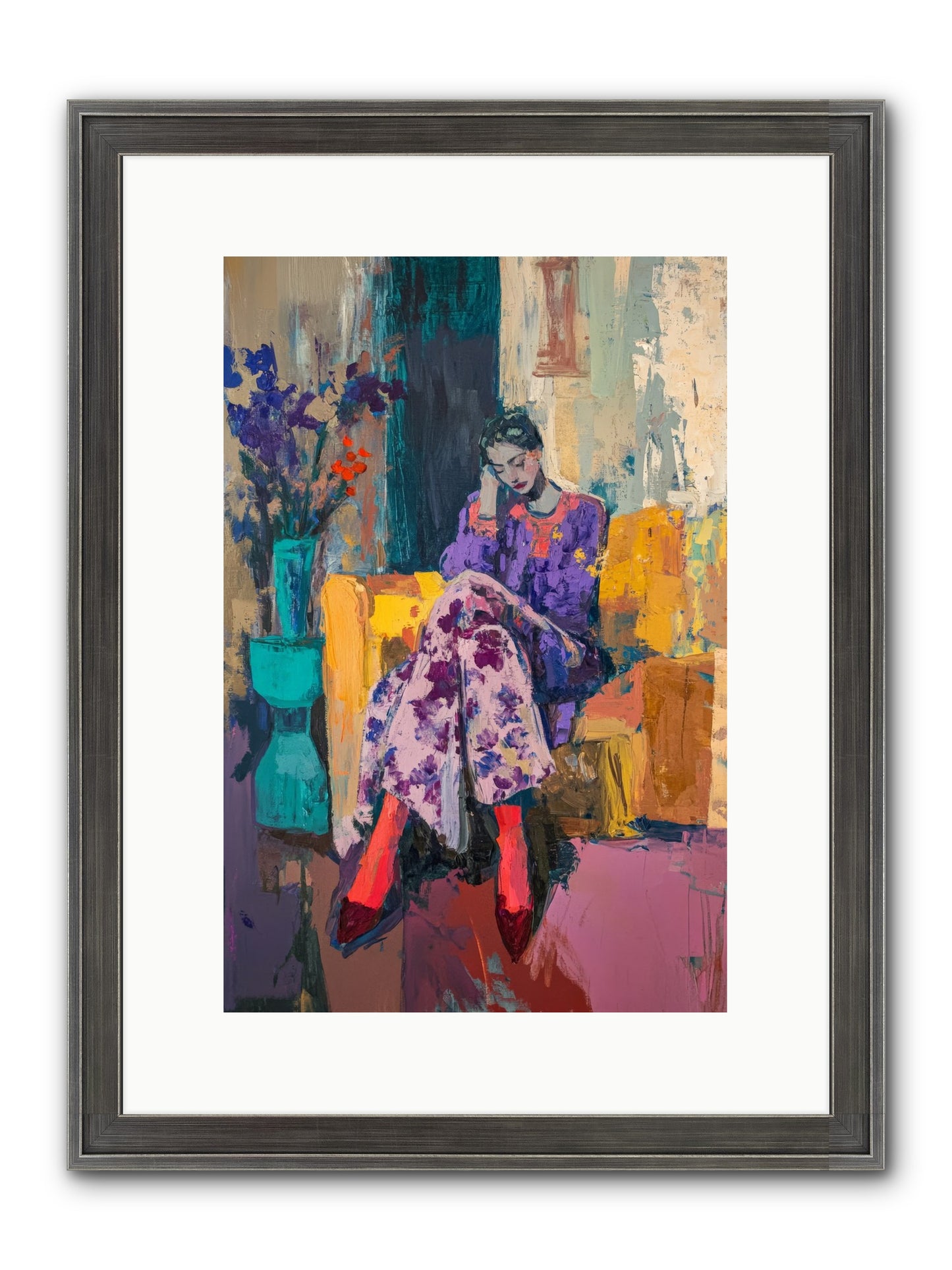 Velvet & Gilt Framed Print - Slimwoods Black/Silver 10x15