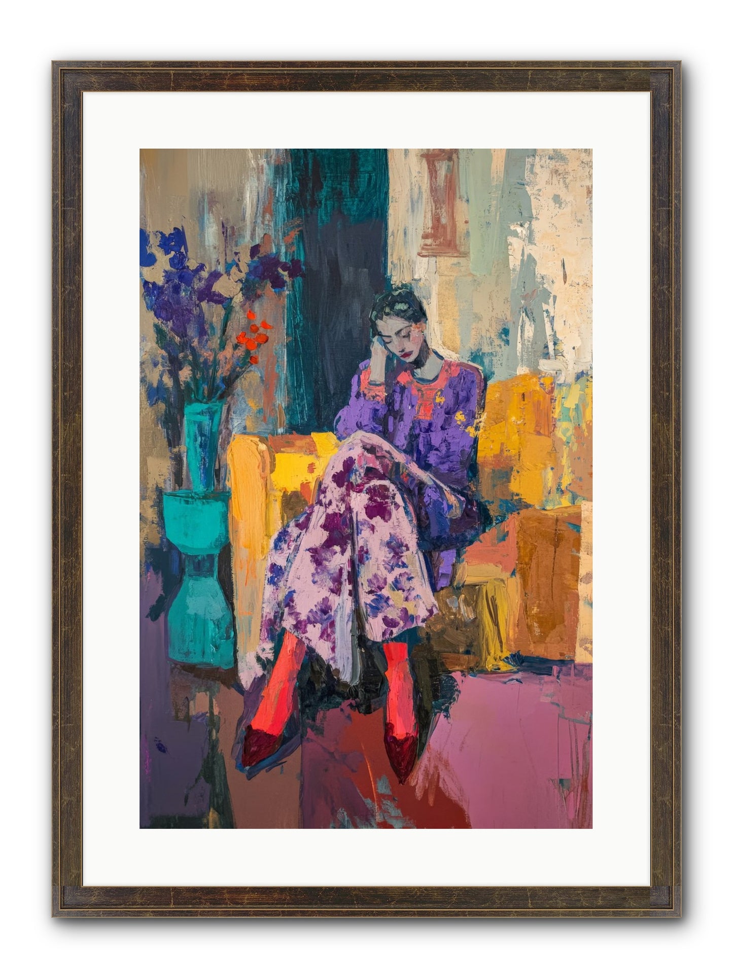Velvet & Gilt Framed Print - Slimwoods Black/Gold 16x24