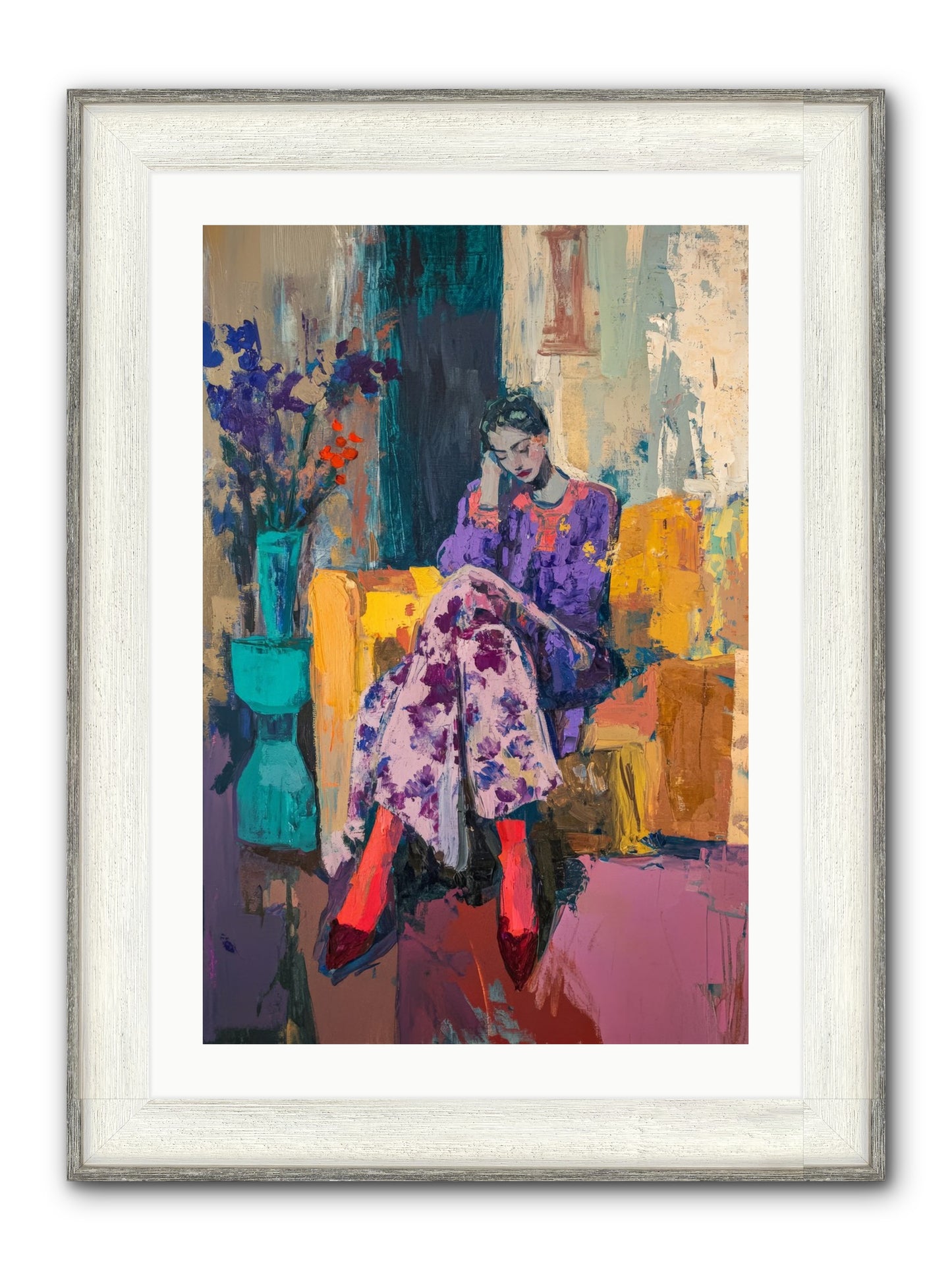Velvet & Gilt Framed Print - Driftwood White 20x30