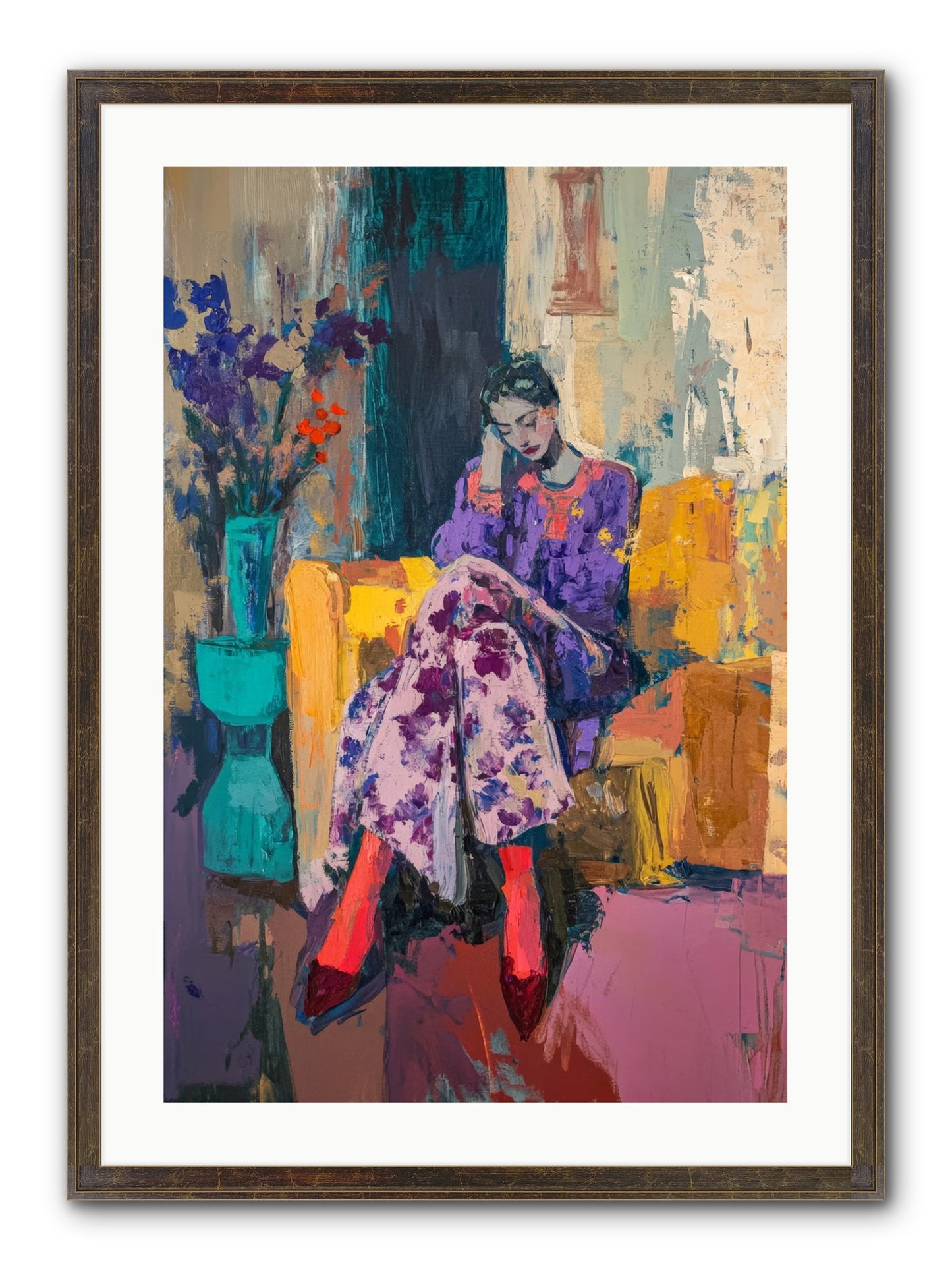 Velvet & Gilt Framed Print - Slimwoods Black/Gold 20x30
