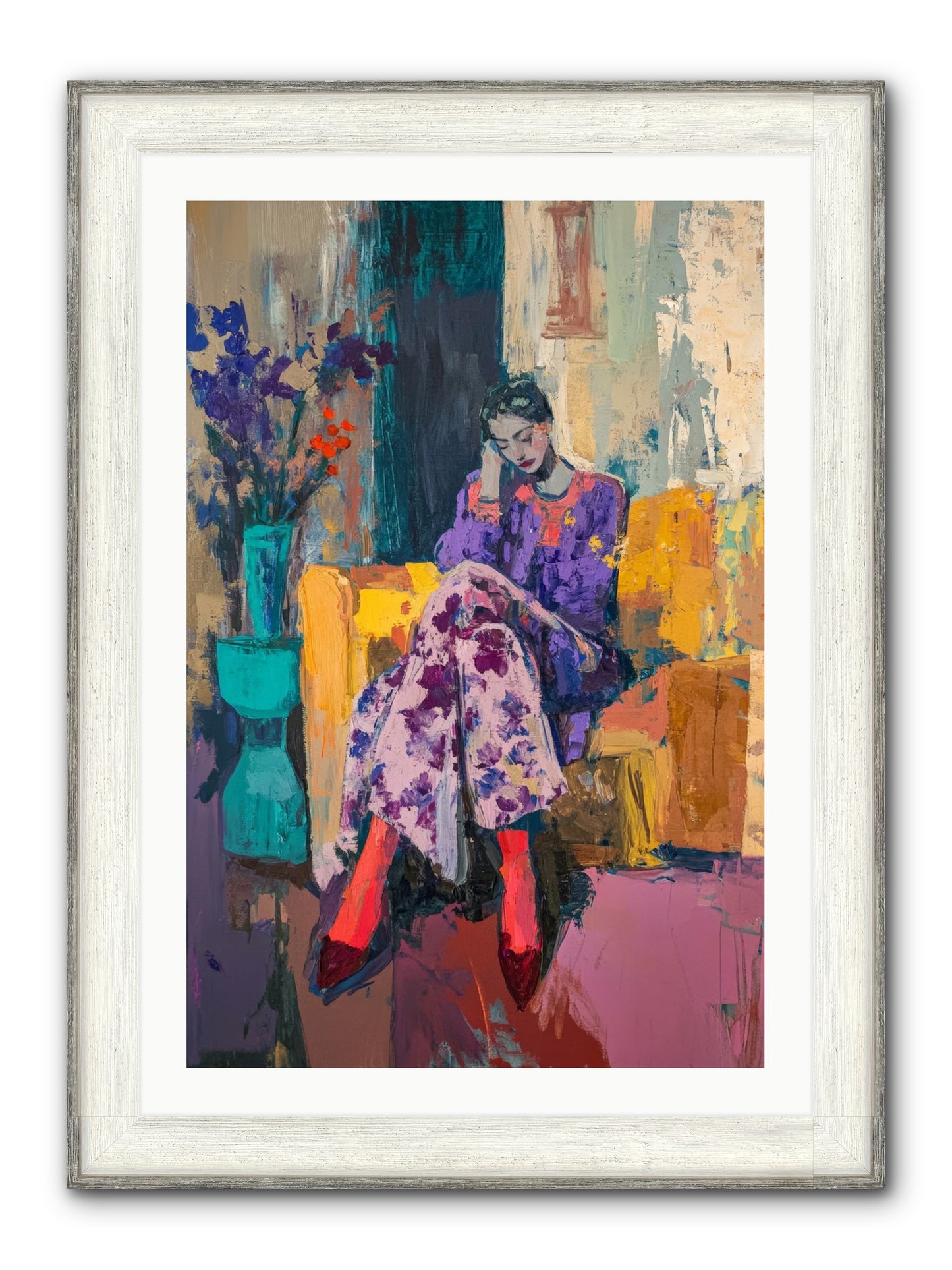 Velvet & Gilt Framed Print - Driftwood White 24x36