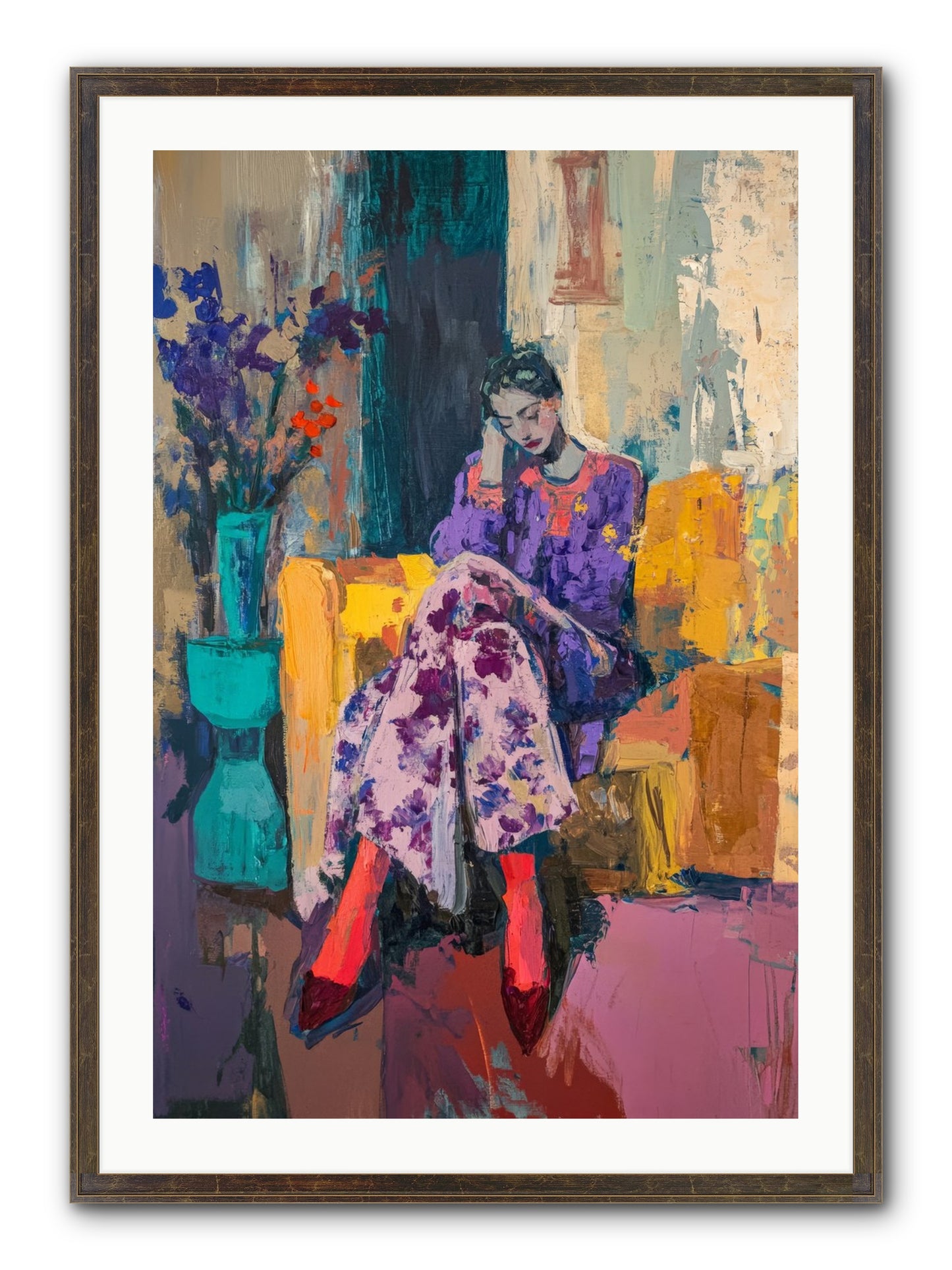 Velvet & Gilt Framed Print - Slimwoods Black/Gold 24x36