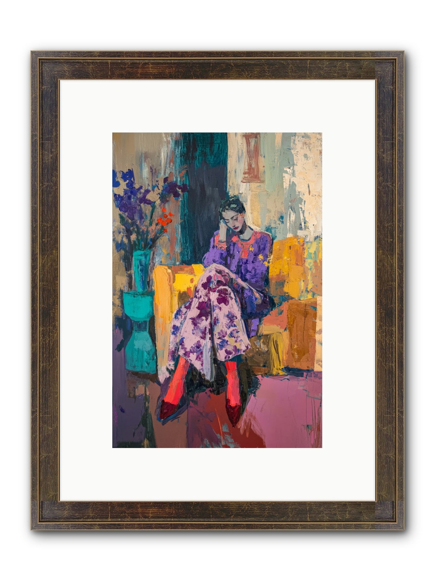 Velvet & Gilt Framed Print - Slimwoods Black/Gold 8x12