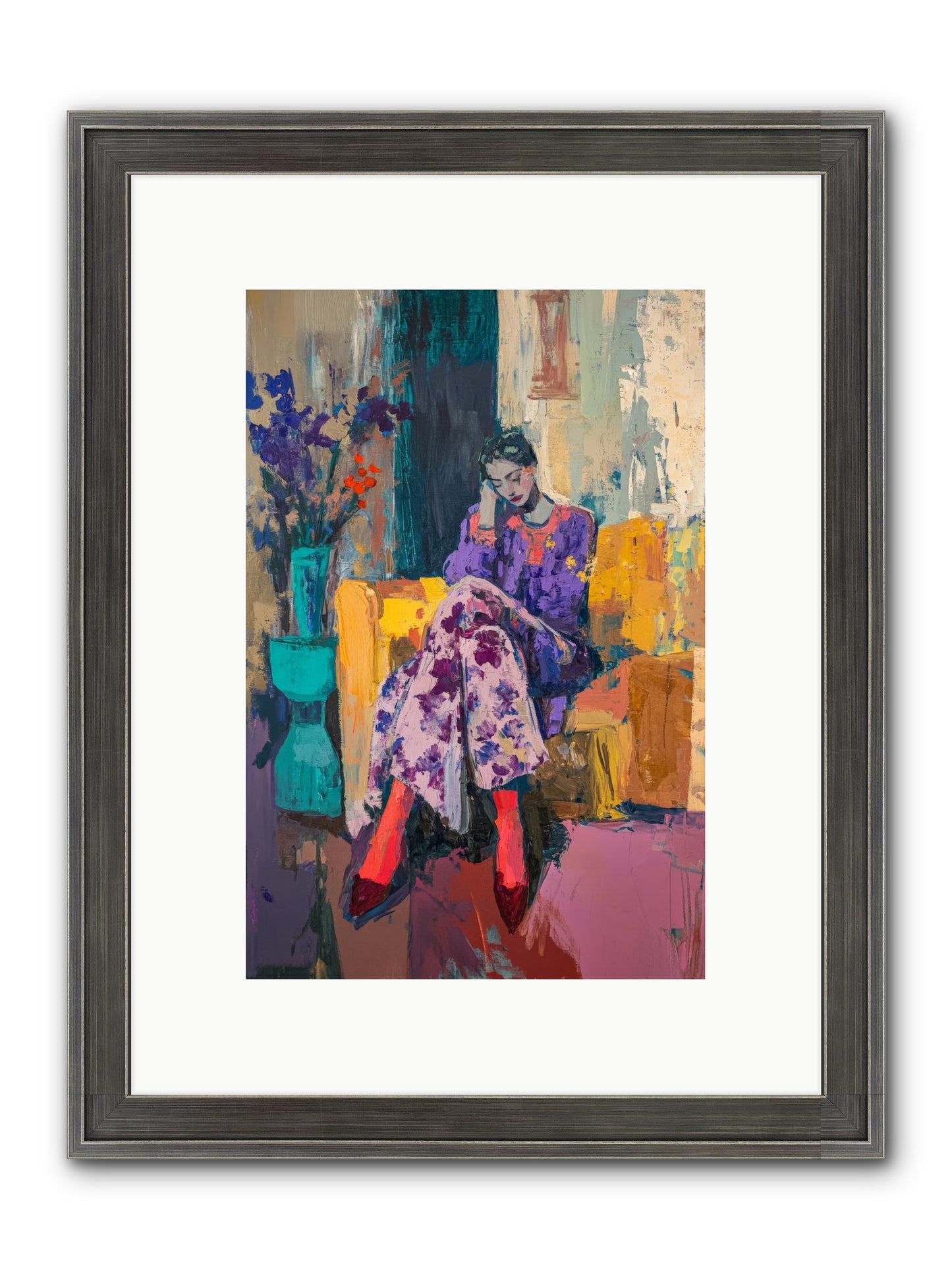 Velvet & Gilt Framed Print - Slimwoods Black/Silver 8x12