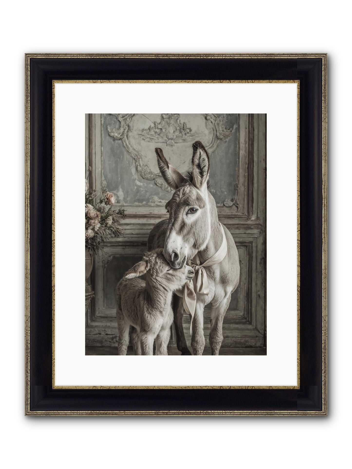 Velvet Heart Whispers Framed Print - Black & Gold 12x16