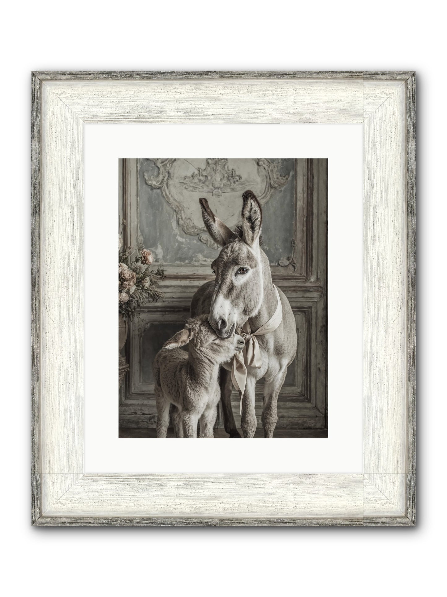 Velvet Heart Whispers Framed Print - Driftwood White 12x16