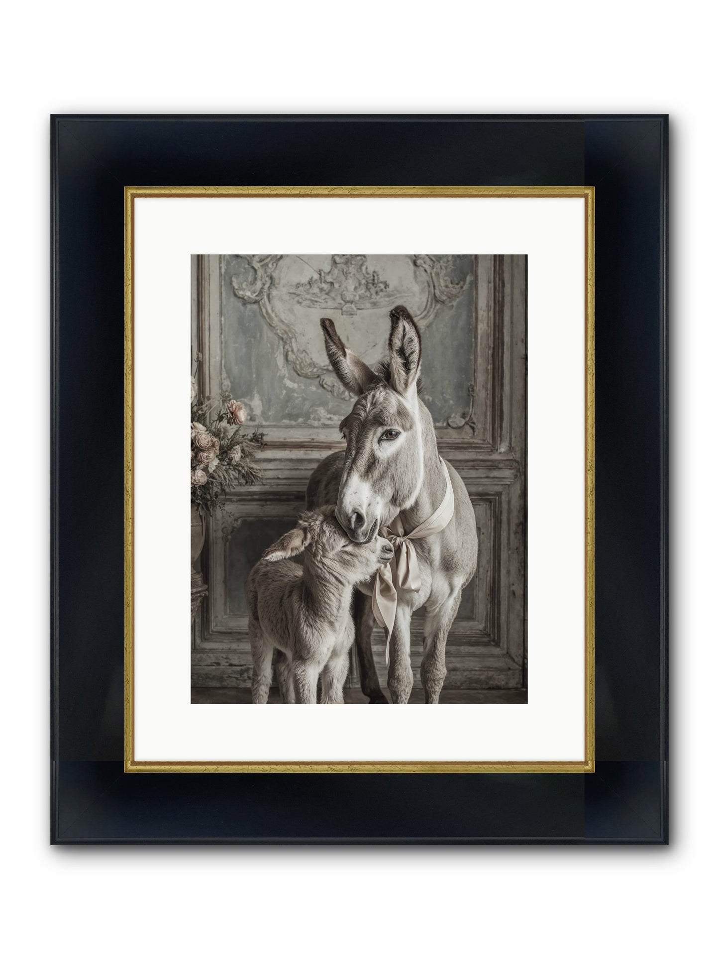 Velvet Heart Whispers Framed Print - Wide Black w/Gold 12x16