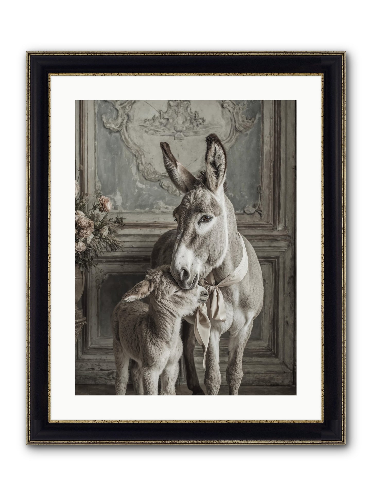 Velvet Heart Whispers Framed Print - Black & Gold 18x24