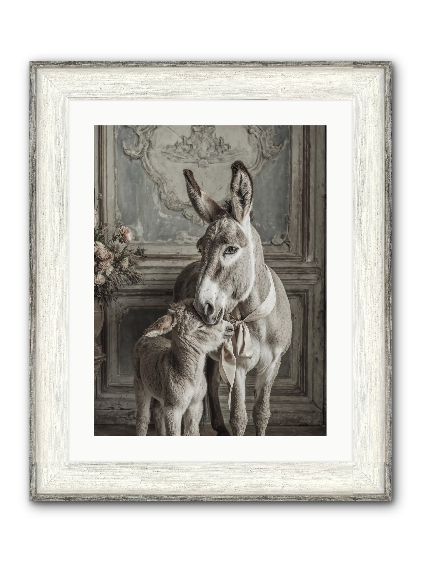 Velvet Heart Whispers Framed Print - Driftwood White 18x24