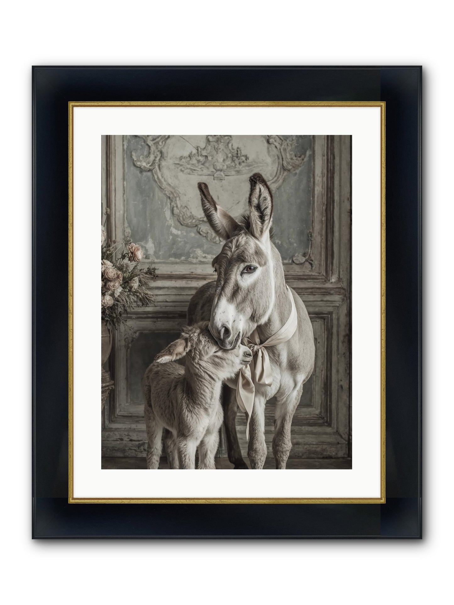 Velvet Heart Whispers Framed Print - Wide Black w/Gold 18x24