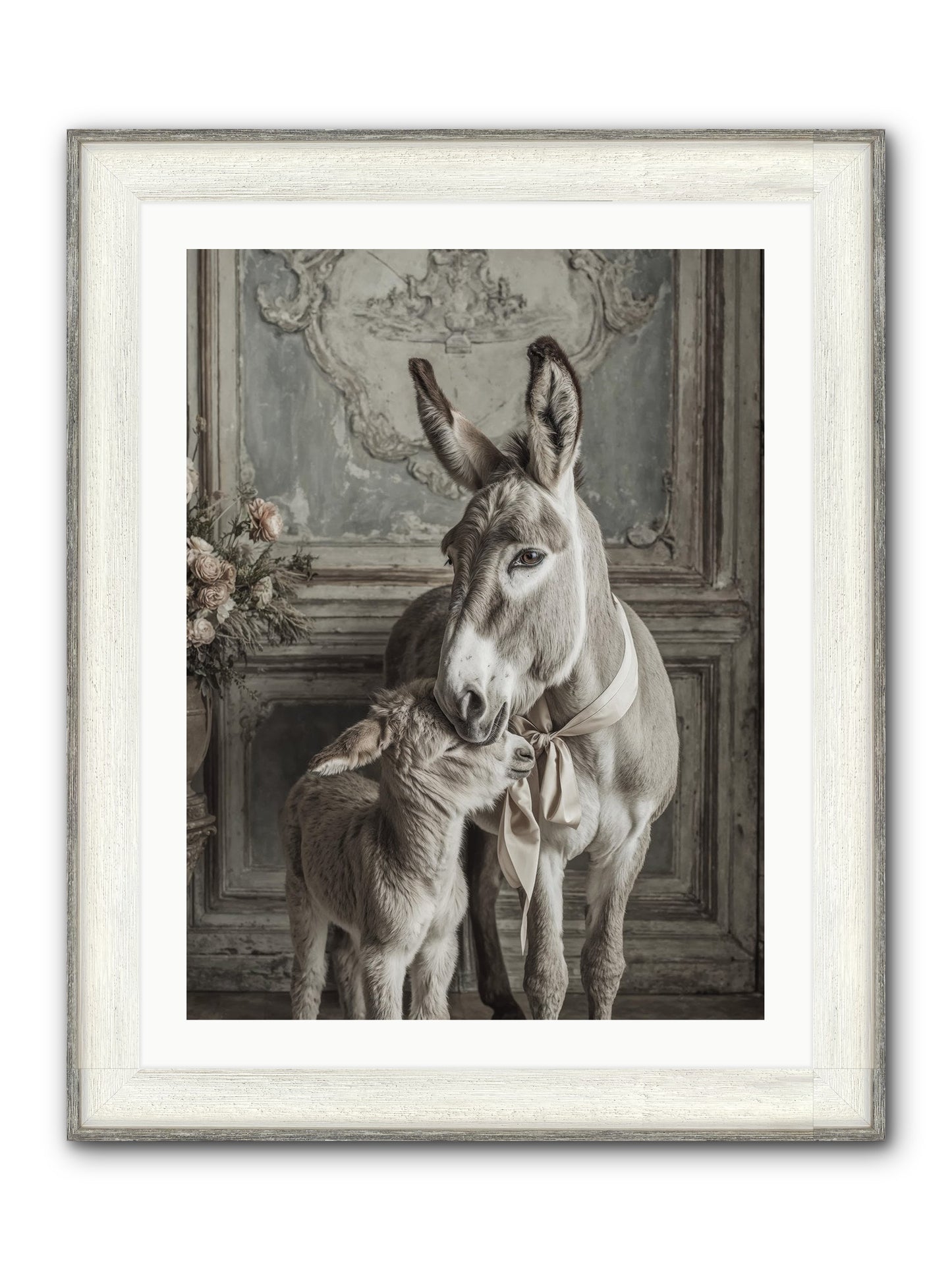 Velvet Heart Whispers Framed Print - Driftwood White 24x32