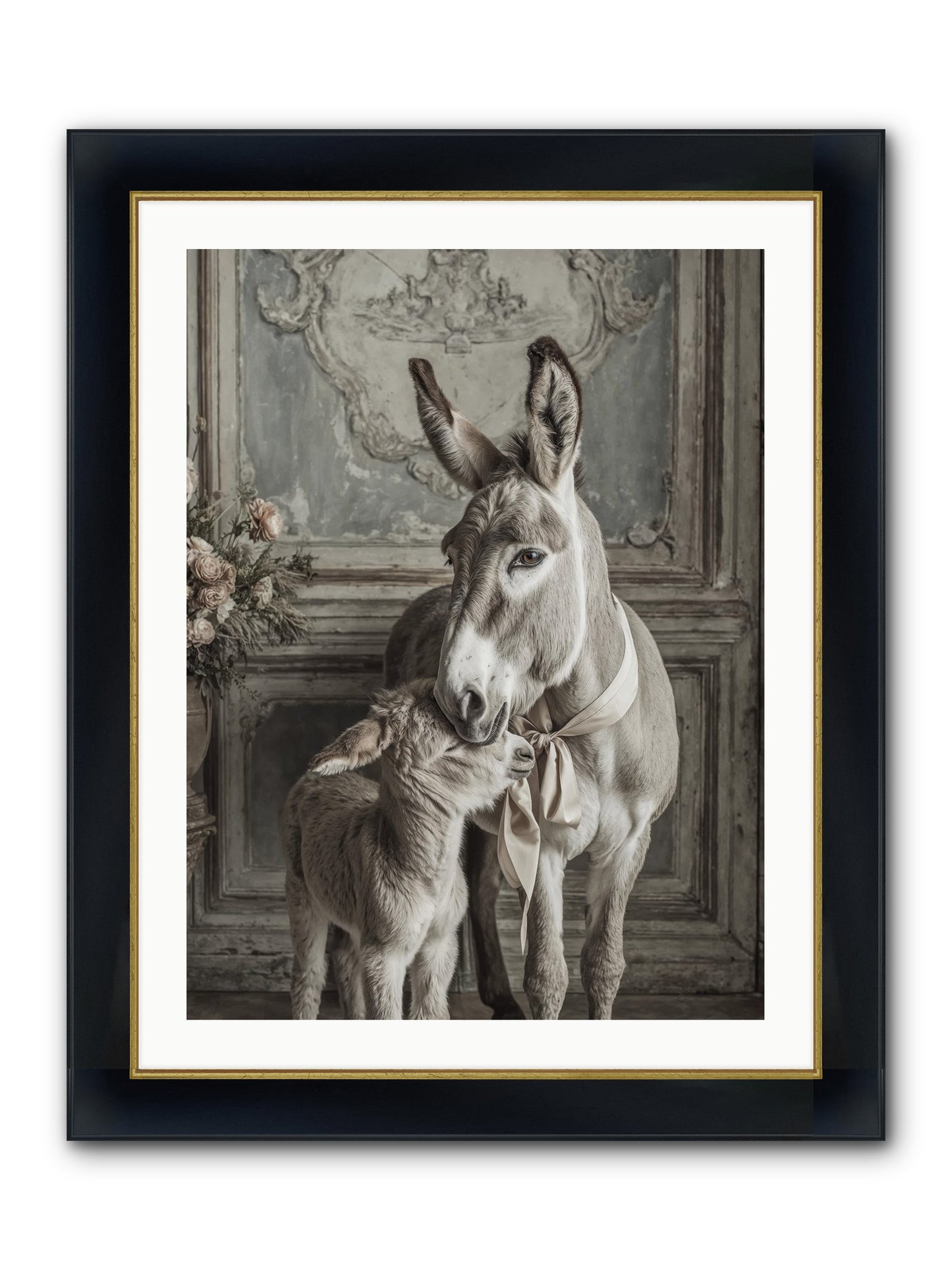 Velvet Heart Whispers Framed Print - Wide Black w/Gold 24x32