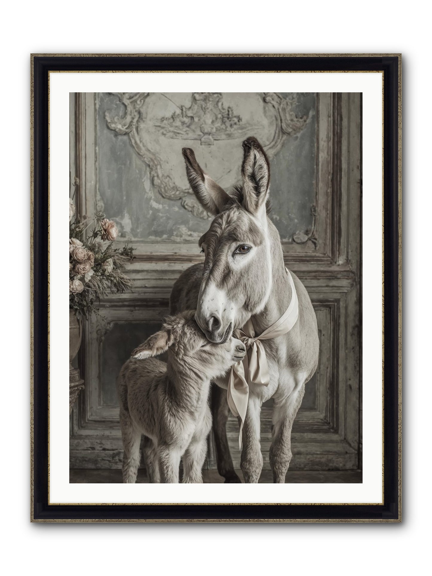 Velvet Heart Whispers Framed Print - Black & Gold 30x40