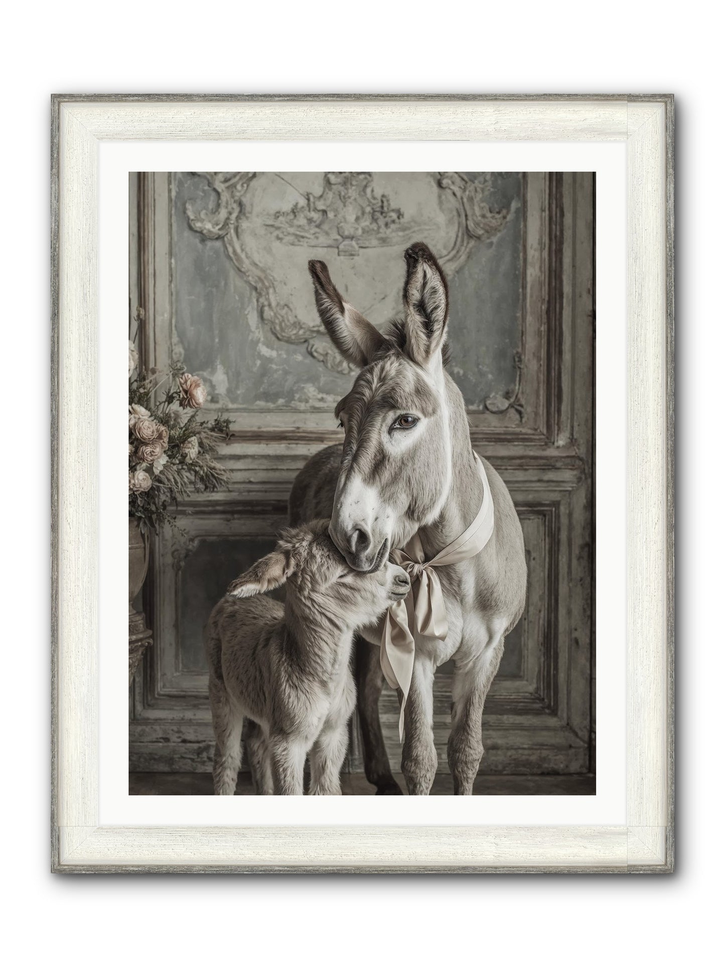 Velvet Heart Whispers Framed Print - Driftwood White 30x40
