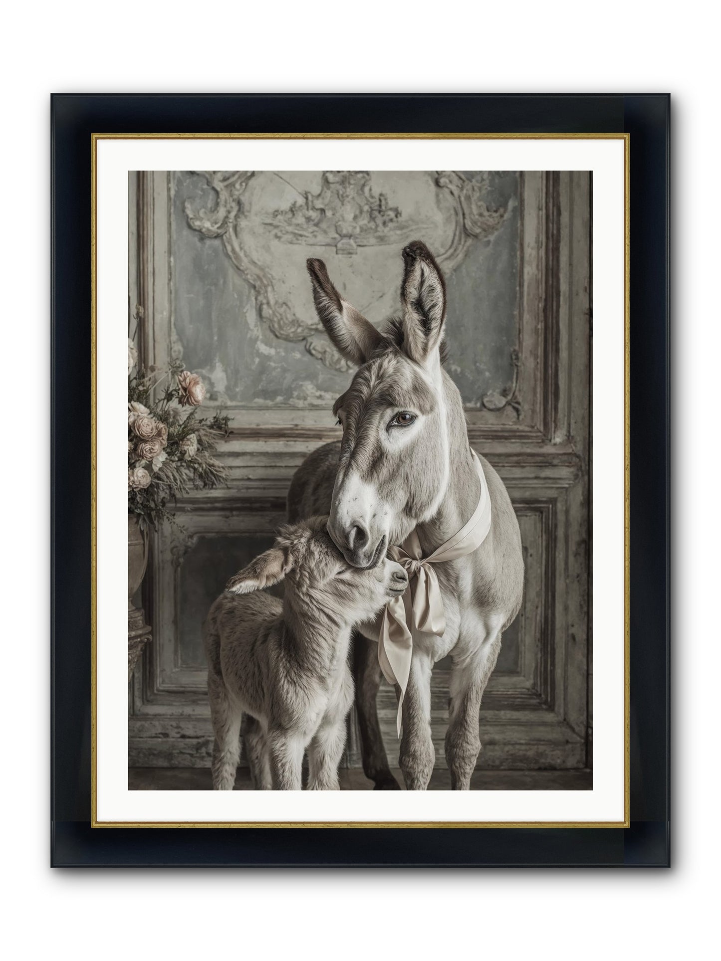 Velvet Heart Whispers Framed Print - Wide Black w/Gold 30x40