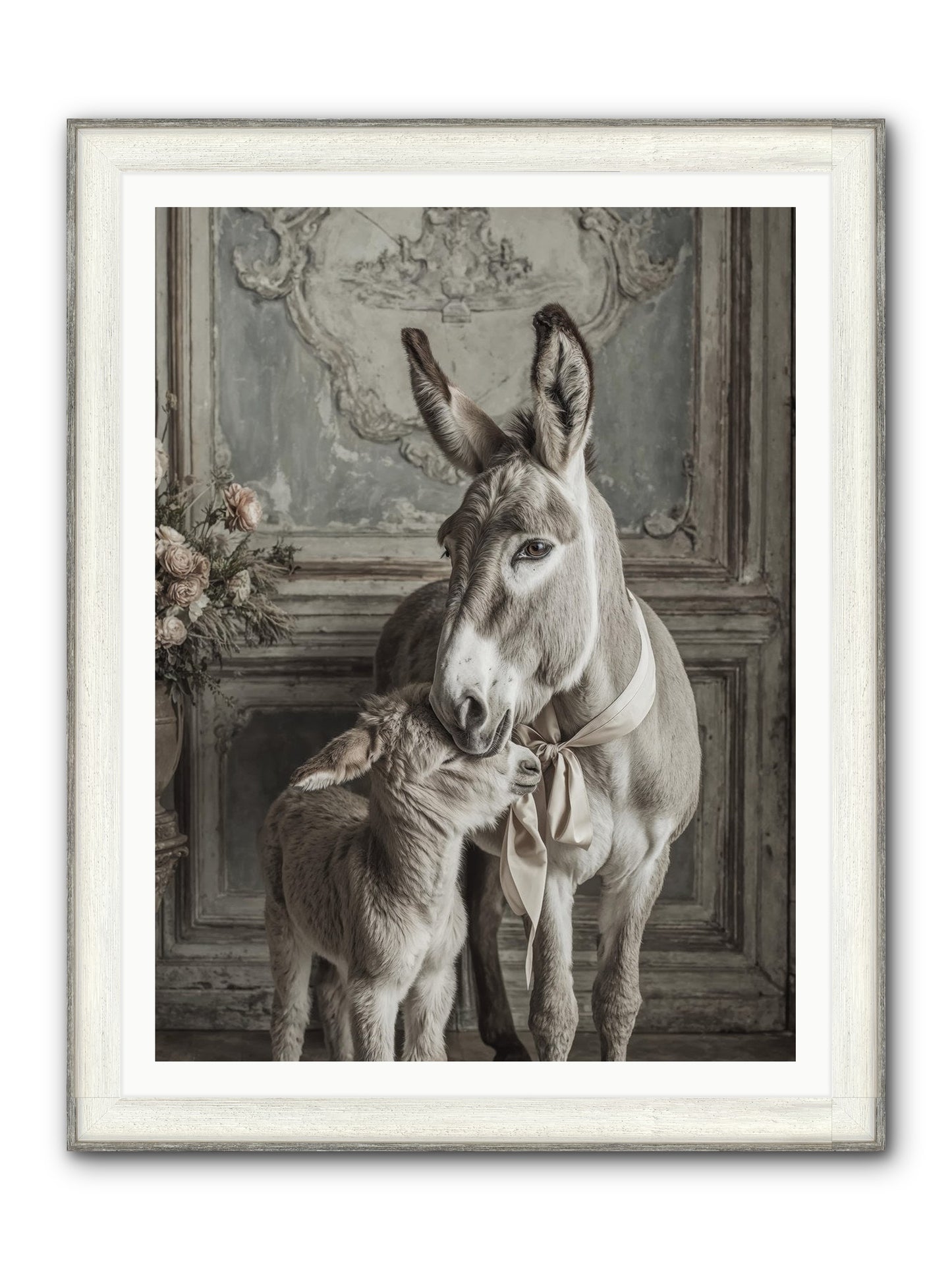 Velvet Heart Whispers Framed Print - Driftwood White 36x48