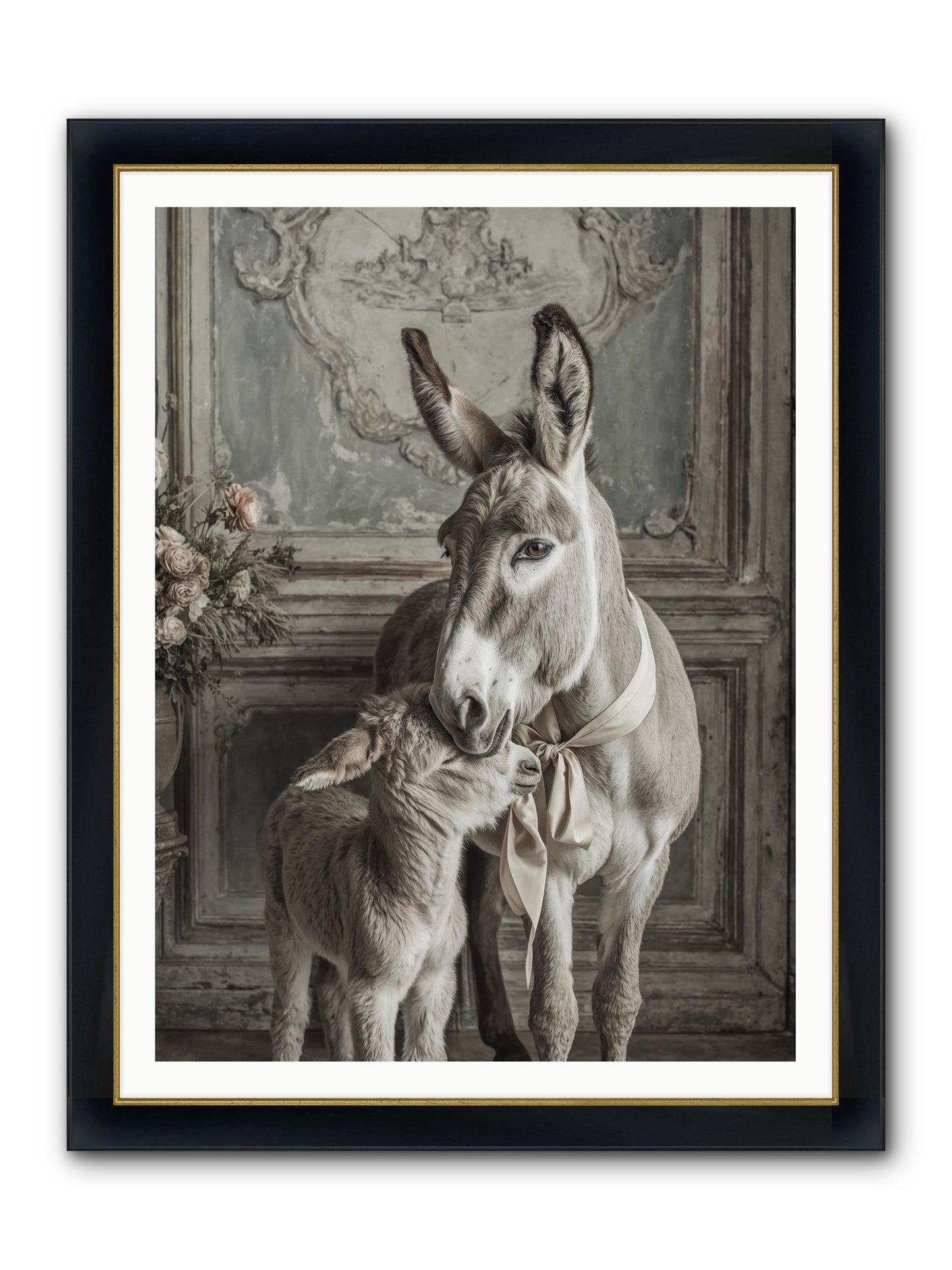Velvet Heart Whispers Framed Print - Wide Black w/Gold 36x48