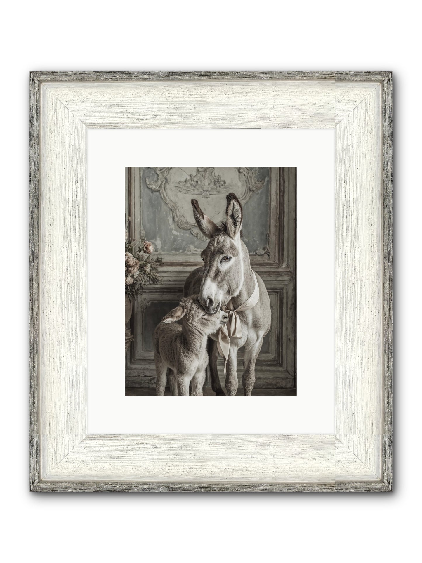 Velvet Heart Whispers Framed Print - Driftwood White 9x12