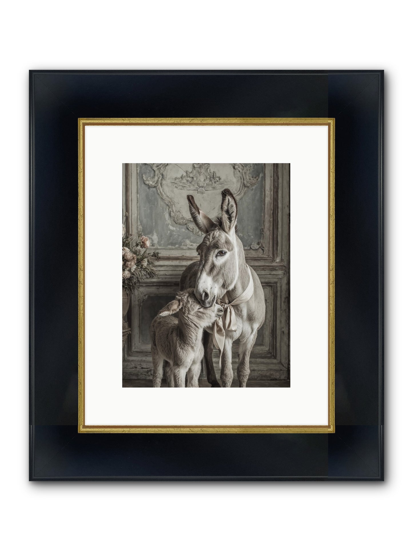 Velvet Heart Whispers Framed Print - Wide Black w/Gold 9x12