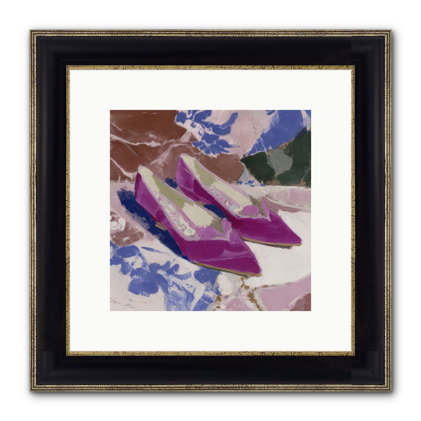 Velvet Held Its Breath Framed Print - Black & Gold 10x10