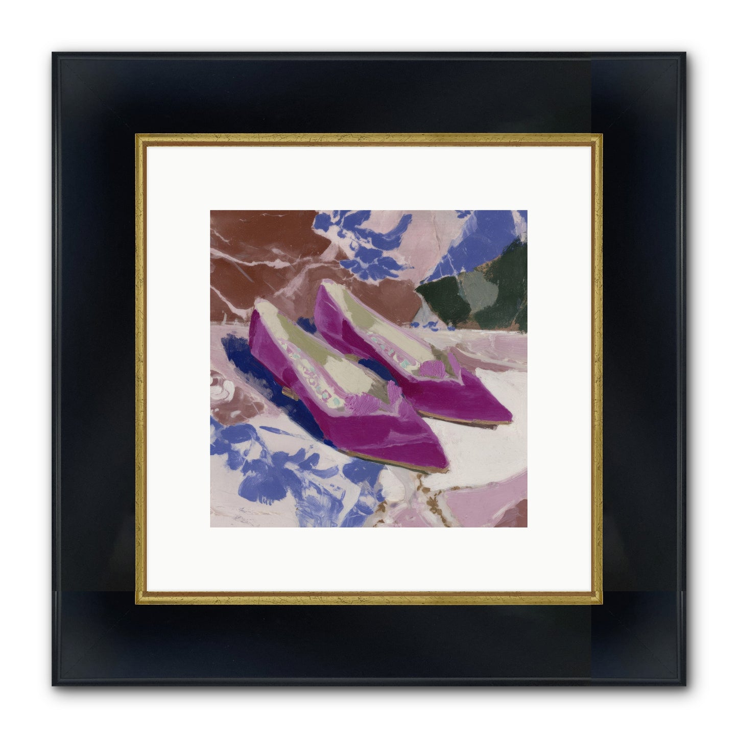 Velvet Held Its Breath Framed Print - Wide Black w/Gold 10x10