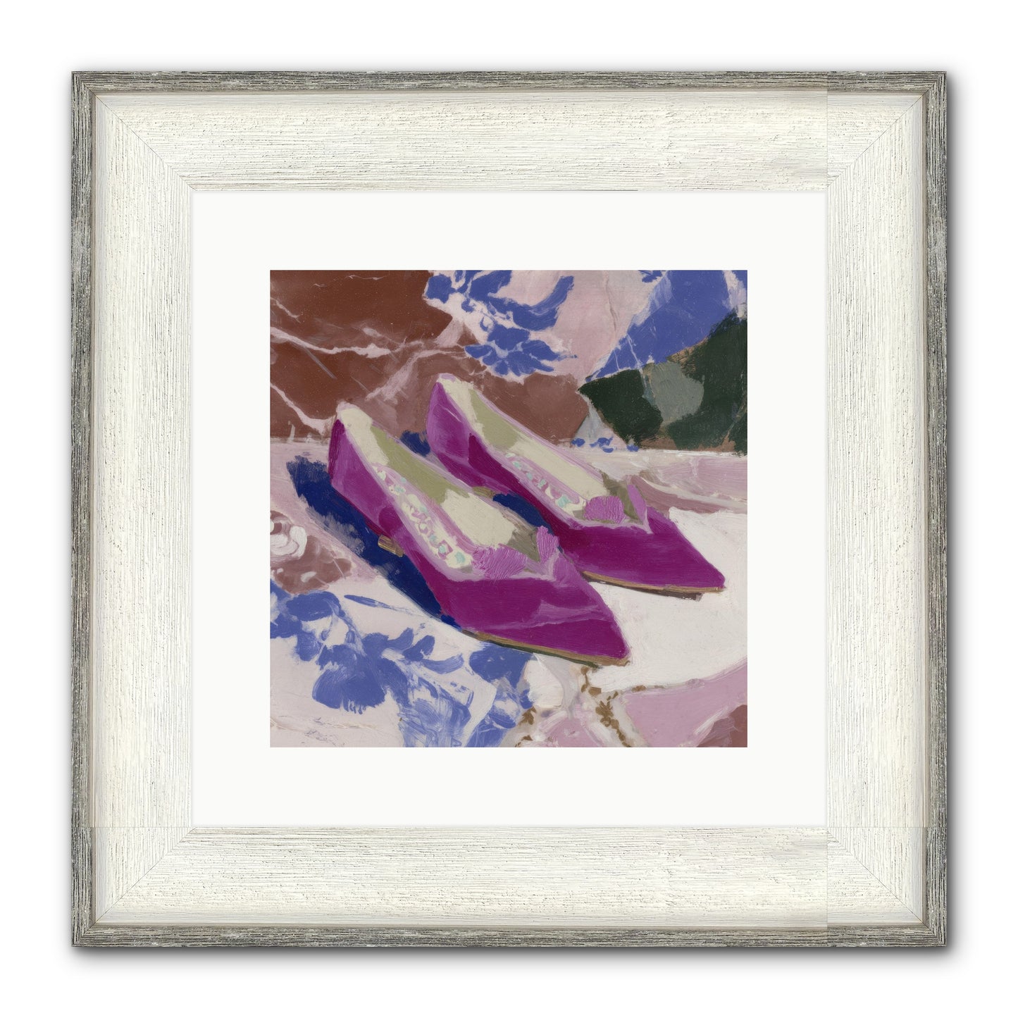 Velvet Held Its Breath Framed Print - Driftwood White 12x12