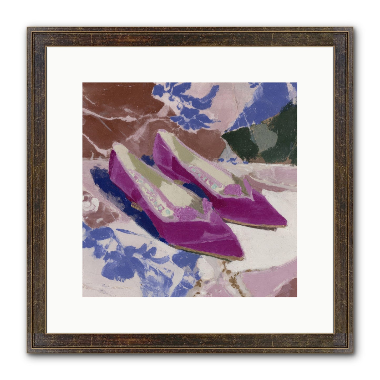 Velvet Held Its Breath Framed Print - Slimwoods Black/Gold 12x12