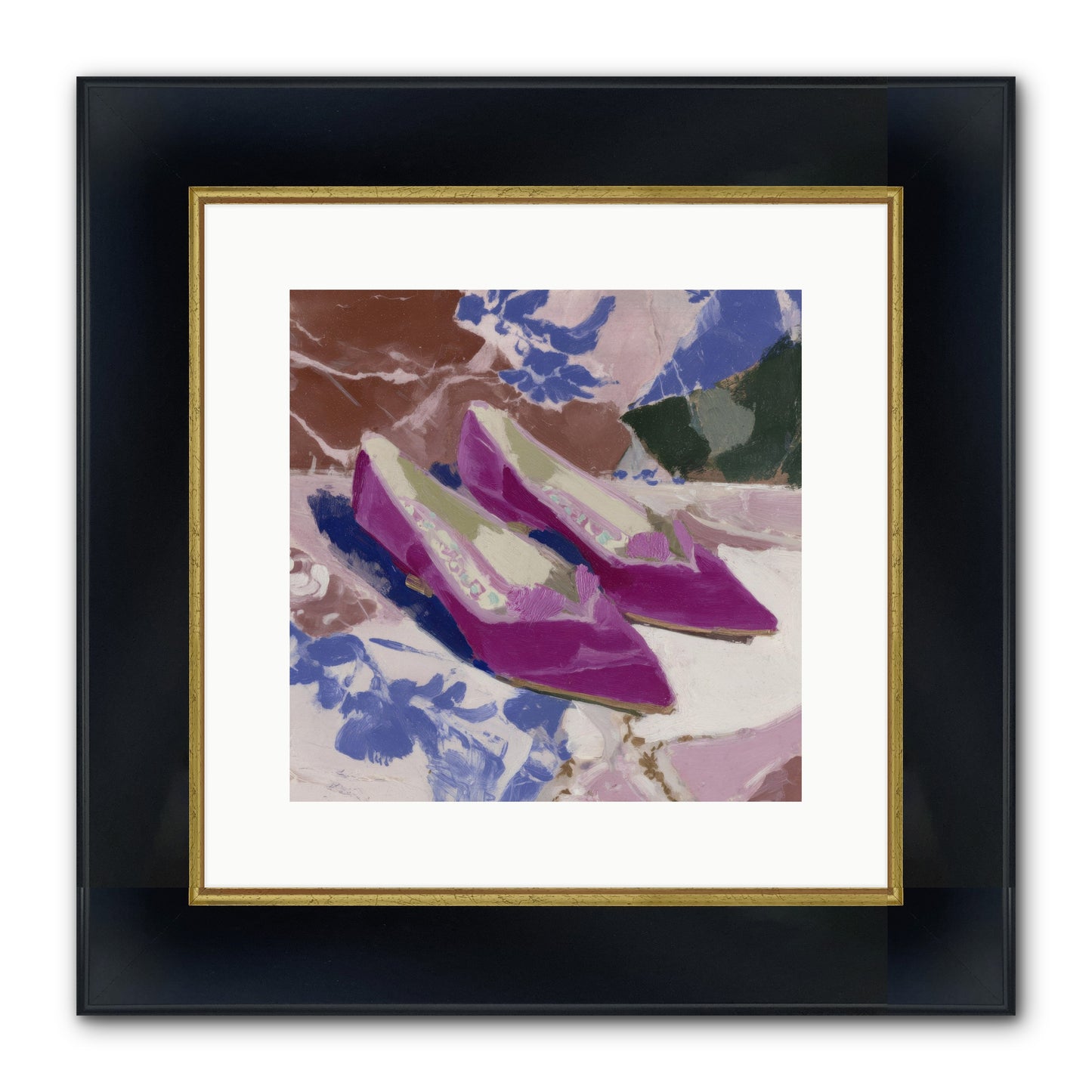 Velvet Held Its Breath Framed Print - Wide Black w/Gold 12x12