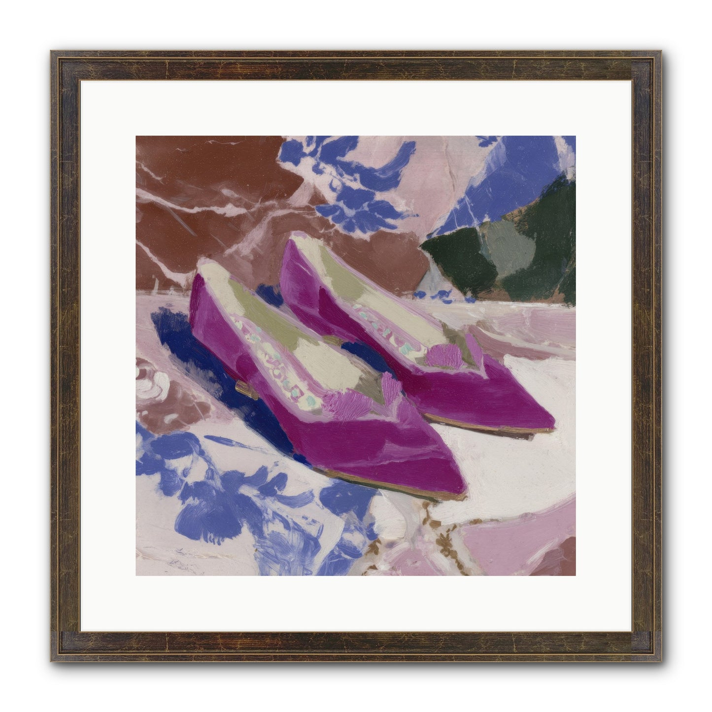 Velvet Held Its Breath Framed Print - Slimwoods Black/Gold 16x16
